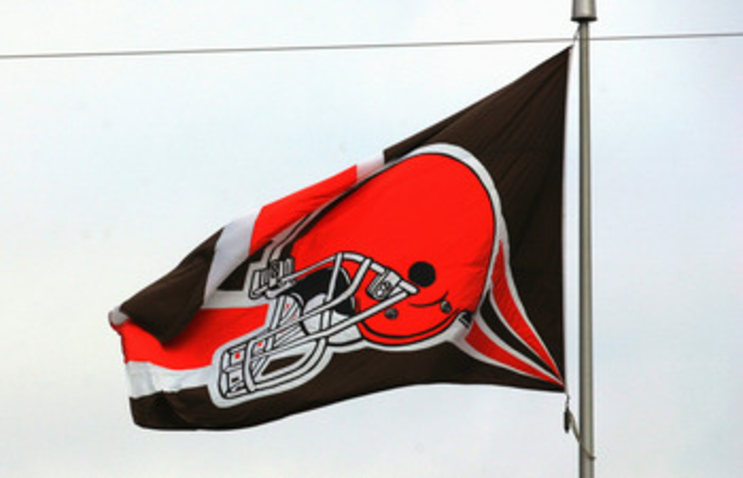 CLEVELAND - OCTOBER 24:  The Cleveland Browns flag flies proud during the game with the Philadelphia Eagles on October 24, 2004 at Cleveland Browns Stadium in Cleveland, Ohio. The Eagles defeated the Browns 34-31 in overtime. (Photo by Ronald Martinez/Get