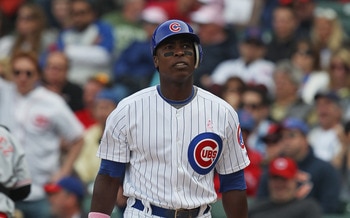 CHICAGO, IL - MAY 08: Alfonso Soriano #12 of the Chicago Cubs reacts after striking out to end the 8th inning against the Cincinnati Reds at Wrigley Field on May 8, 2011 in Chicago, Illinois. The Reds defeated the Cubs 2-0. (Photo by Jonathan Daniel/Getty