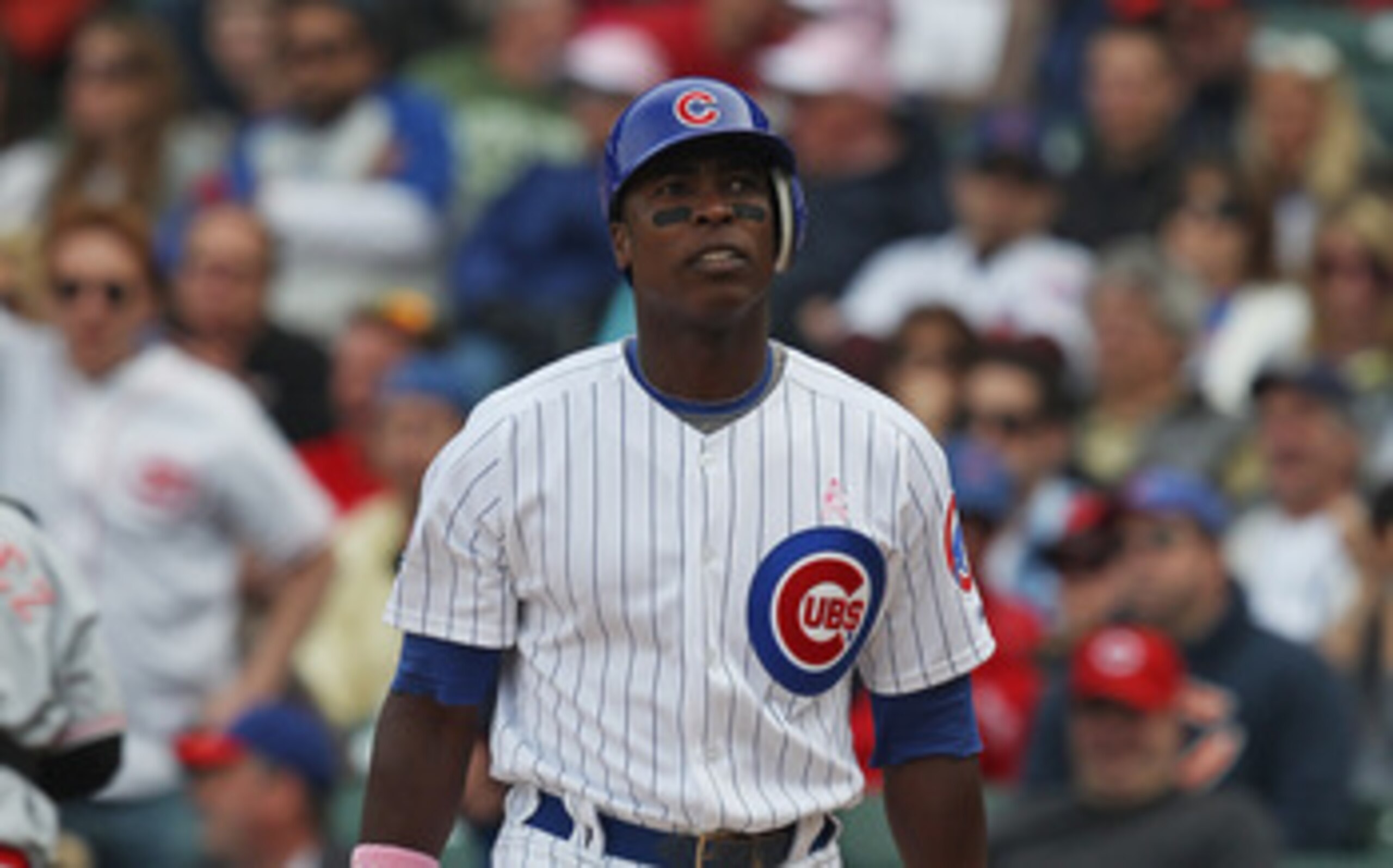 CHICAGO, IL - MAY 08: Alfonso Soriano #12 of the Chicago Cubs reacts after striking out to end the 8th inning against the Cincinnati Reds at Wrigley Field on May 8, 2011 in Chicago, Illinois. The Reds defeated the Cubs 2-0. (Photo by Jonathan Daniel/Getty