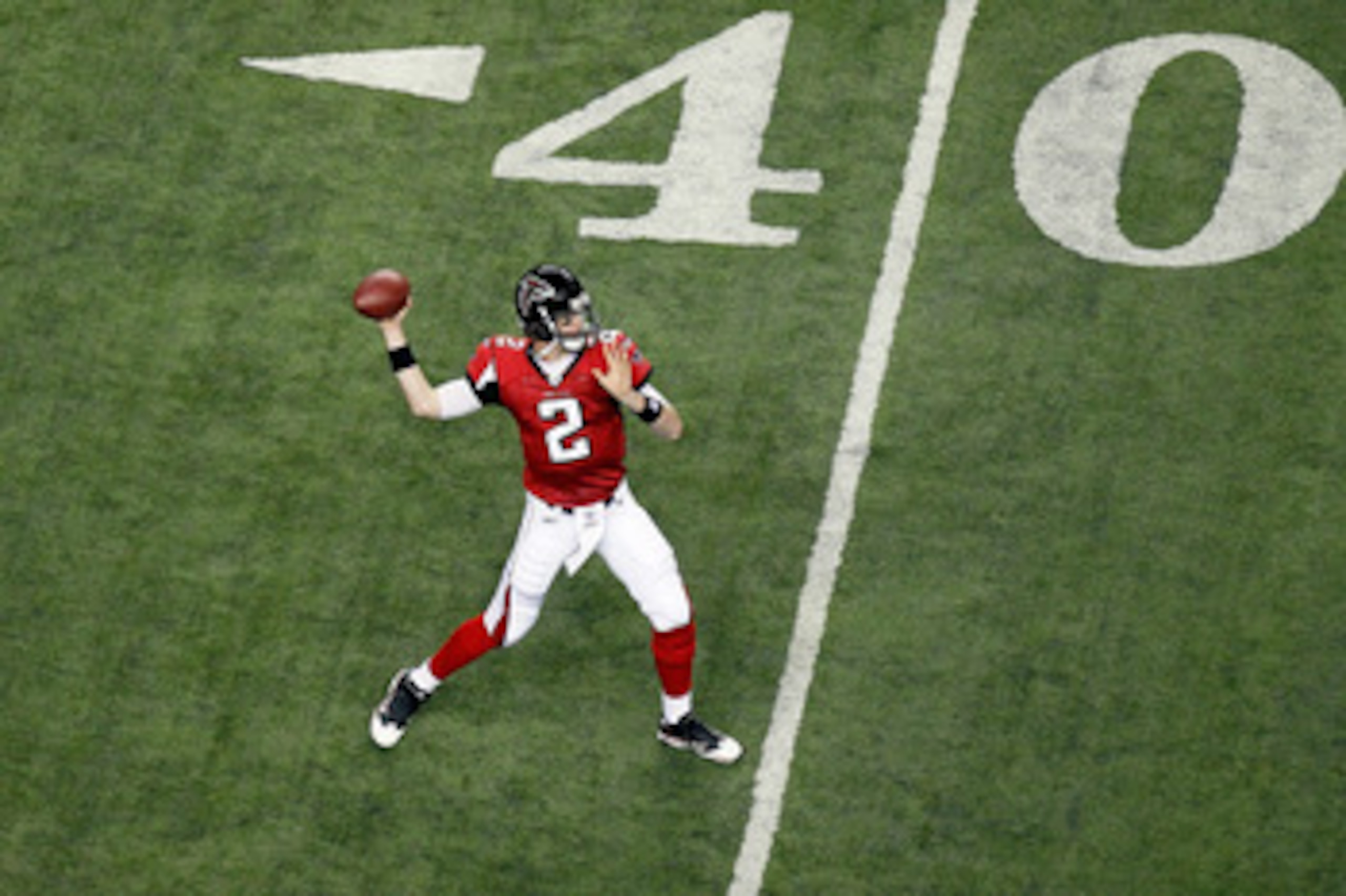 ATLANTA, GA - JANUARY 15:  Matt Ryan #2 of the Atlanta Falcons warms up against the Green Bay Packers during their 2011 NFC divisional playoff game at Georgia Dome on January 15, 2011 in Atlanta, Georgia.  (Photo by Kevin C. Cox/Getty Images)