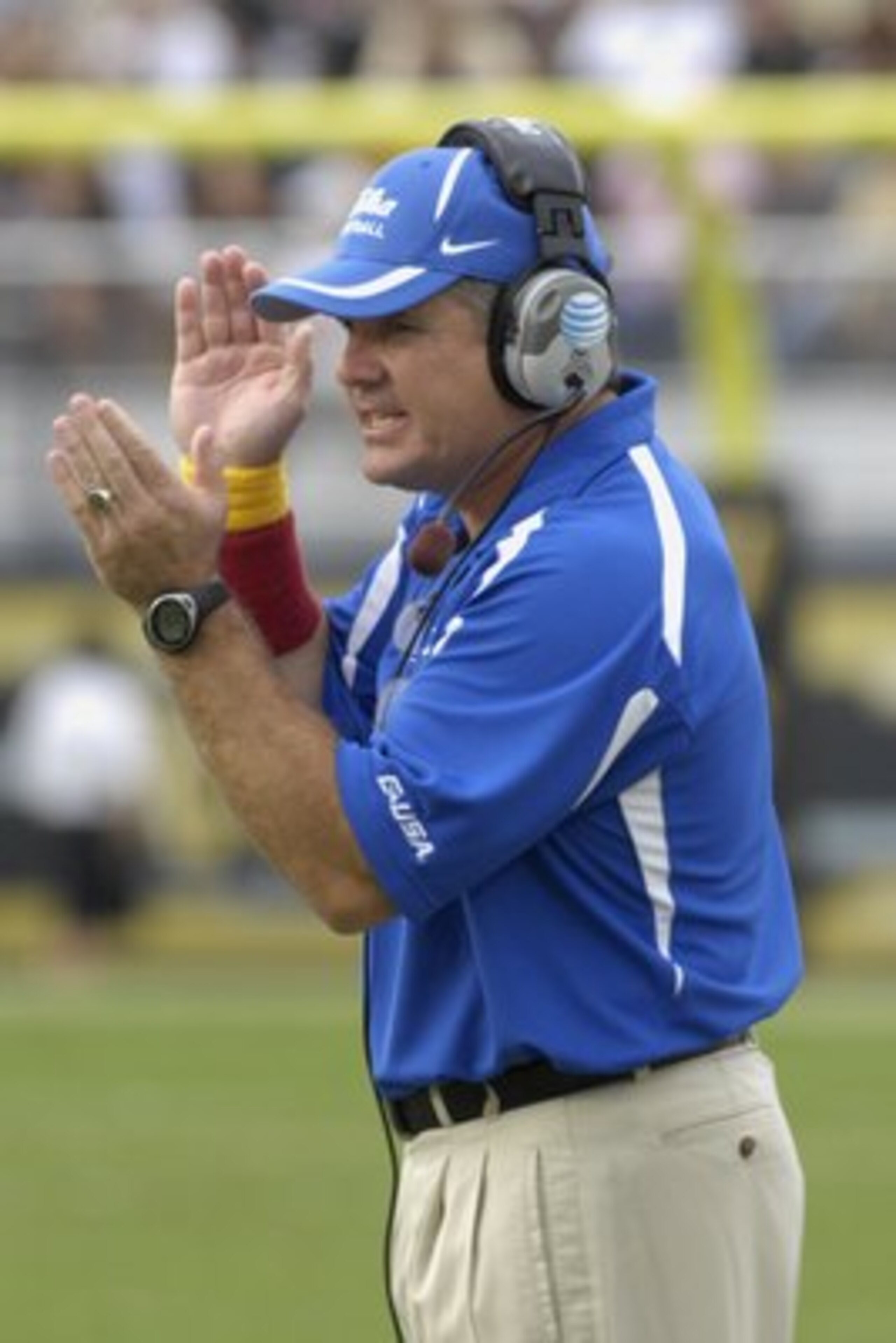 ORLANDO, FL - OCTOBER 20: Coach Todd Graham of the Tulsa Golden Hurricane watches playagainst the University of Central Florida Knights at Bright House Stadium on October 20, 2007 in Orlando, Florida.  UCF won 44 - 23. (Photo by Al Messerschmidt/Getty Ima