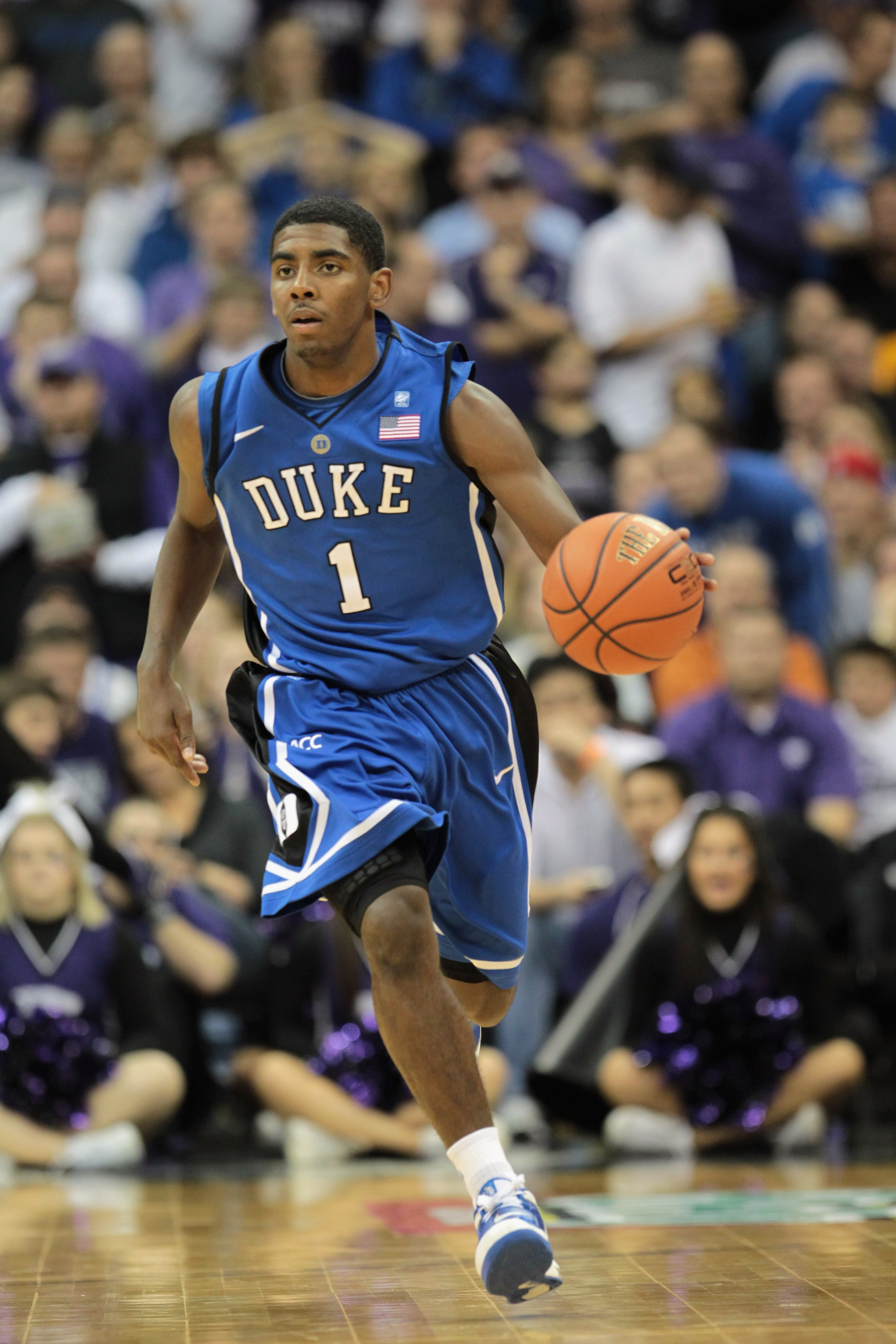 KANSAS CITY, MO - NOVEMBER 23:  Kyrie Irving #1 of the Duke Blue Devils in action during the CBE Classic game against the Kansas State Wildcats on November 23, 2010 at the Sprint Center in Kansas City, Missouri.  (Photo by Jamie Squire/Getty Images)