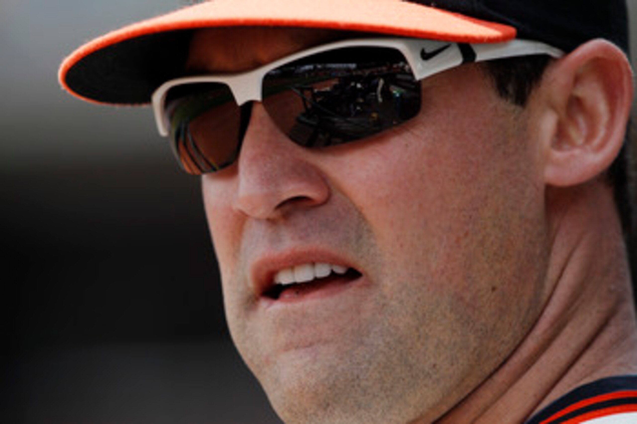 SAN FRANCISCO, CA - MAY 22:  Left fielder Pat Burrell #5 of the San Francisco Giants prepares to run onto the field for an interleague game against the Oakland A's at AT&T Park on May 22, 2011 in San Francisco, California.  The Giants won 5-4 in 11 inning