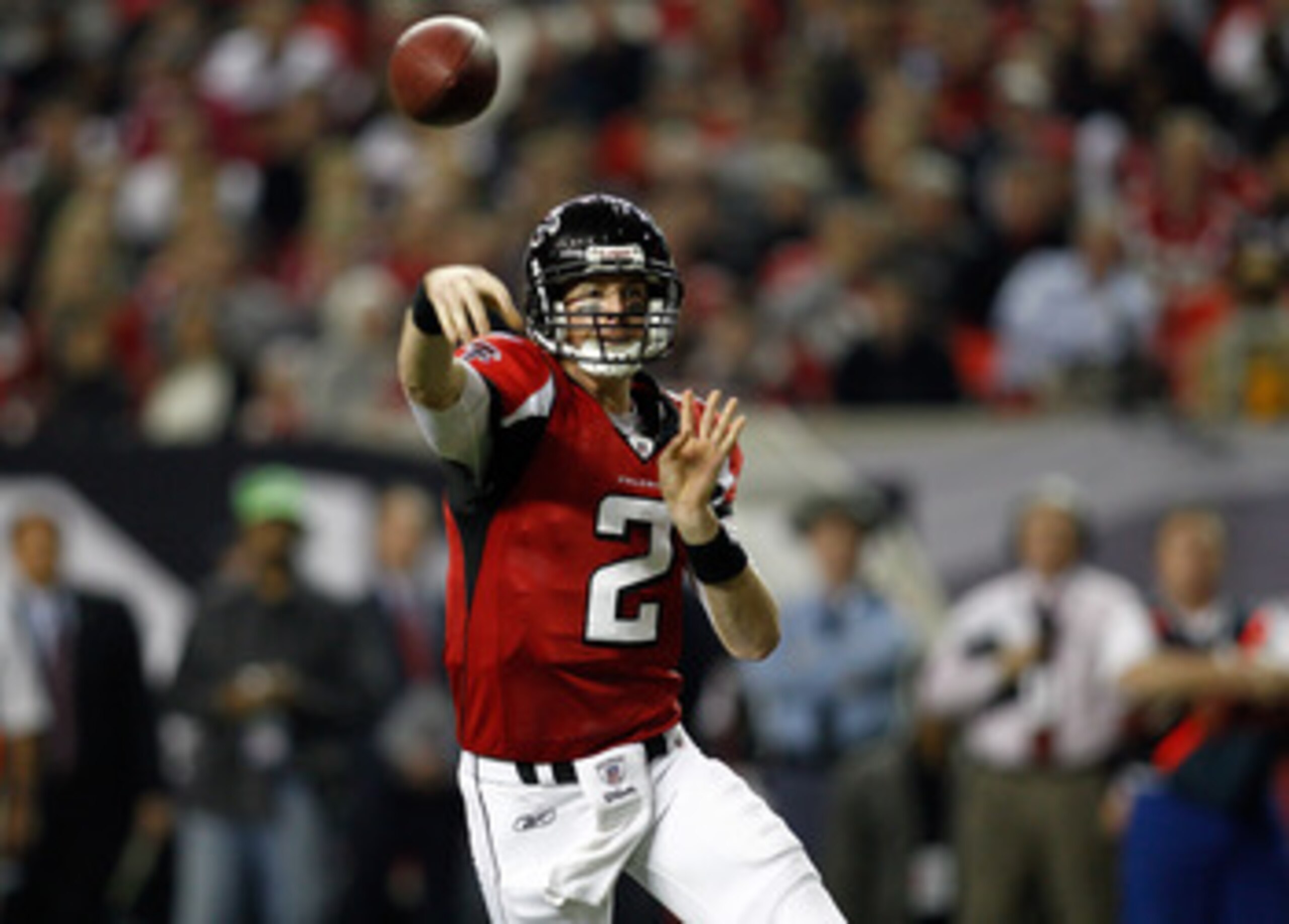 ATLANTA, GA - JANUARY 15: Quaterback Matt Ryan #2 of the Atlanta Falcons throws a pass against the Green Bay Packers during their 2011 NFC divisional playoff game at Georgia Dome on January 15, 2011 in Atlanta, Georgia. The Packers won 48-21. (Photo by C ATLANTA, GA - JANUARY 15: Quaterback Matt Ryan #2 of the Atlanta Falcons throws a pass against the Green Bay Packers during their 2011 NFC divisional playoff game at Georgia Dome on January 15, 2011 in Atlanta, Georgia. The Packers won 48-21. (Photo by C