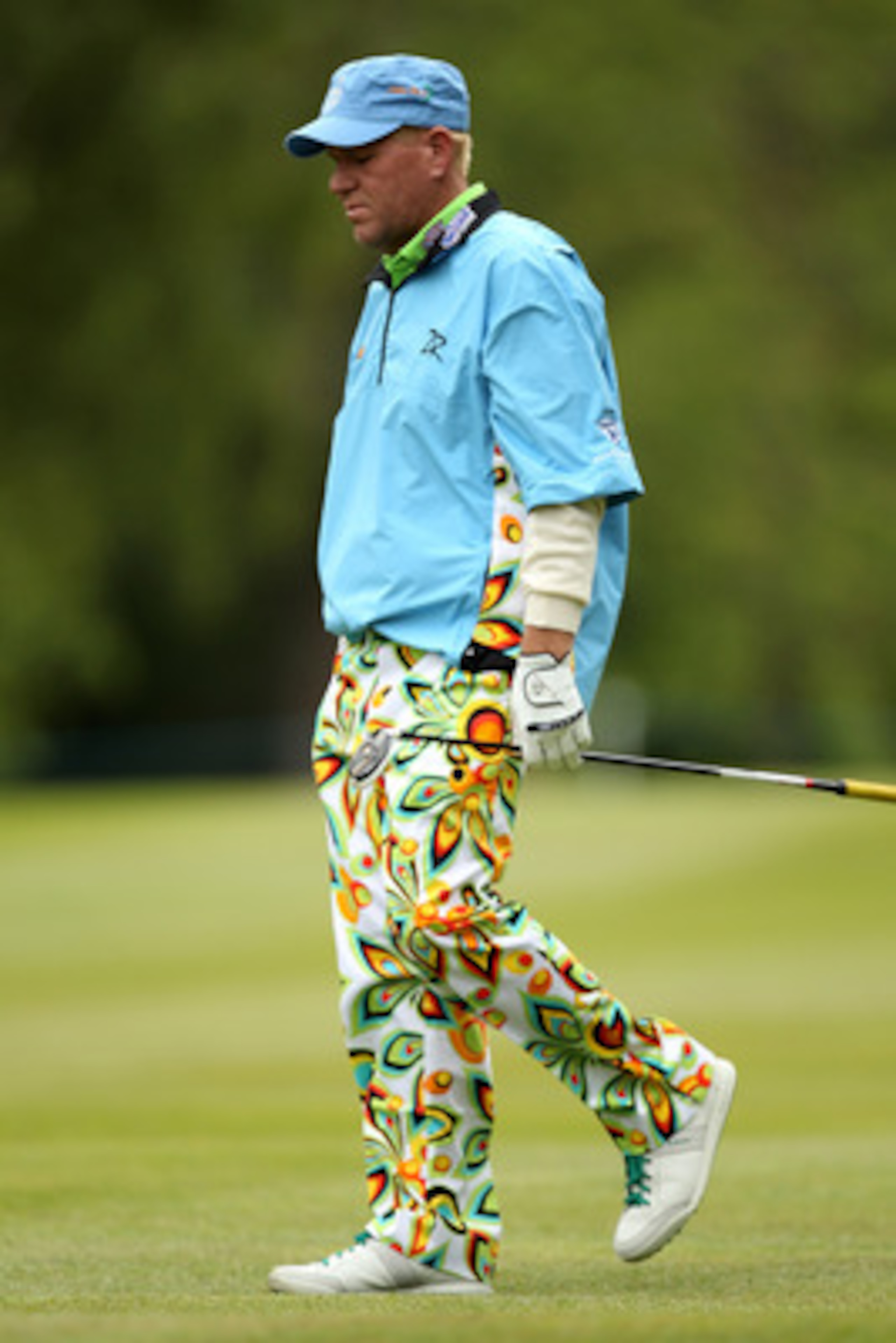 VIRGINIA WATER, ENGLAND - MAY 27:  John Daly of the USA walks up a fairway during the second round of the BMW PGA Championship at the Wentworth Club on May 27, 2011 in Virginia Water, England.  (Photo by Ian Walton/Getty Images)