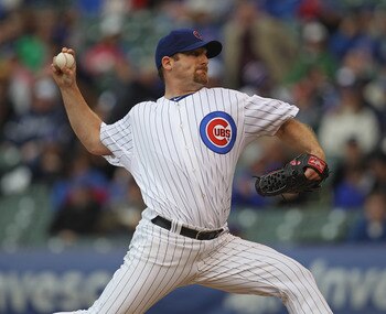 CHICAGO, IL - MAY 29:  Ryan Dempster #46 of the Chicago Cubs pitches against the Pittsburgh Pirates at Wrigley Field on May 29, 2011 in Chicago, Illinois. The Cubs defeated the Pirates 3-2.  (Photo by Jonathan Daniel/Getty Images)