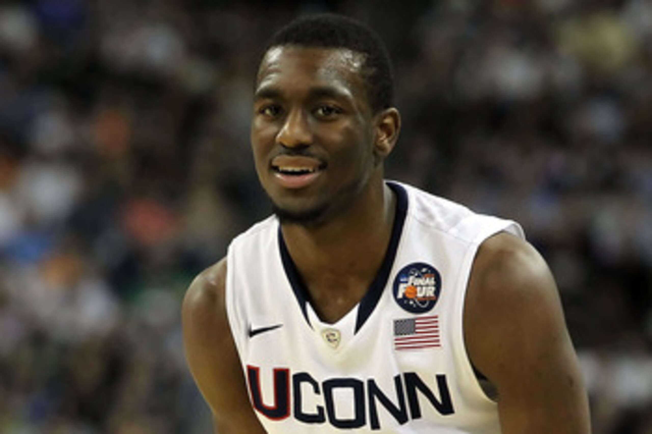 HOUSTON, TX - APRIL 04:  Kemba Walker #15 of the Connecticut Huskies looks on after a play against the Butler Bulldogs during the National Championship Game of the 2011 NCAA Division I Men's Basketball Tournament at Reliant Stadium on April 4, 2011 in Hou
