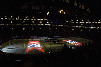 MONTREAL, CANADA - JANUARY 29:  A general view of a pre-game ceremony by the Montreal Canadiens to retire Ken Dryden's jersey #29 prior to the start of the game between the Ottawa Senators and the Montreal Canadiens on January 29, 2007 at the Bell Centre 