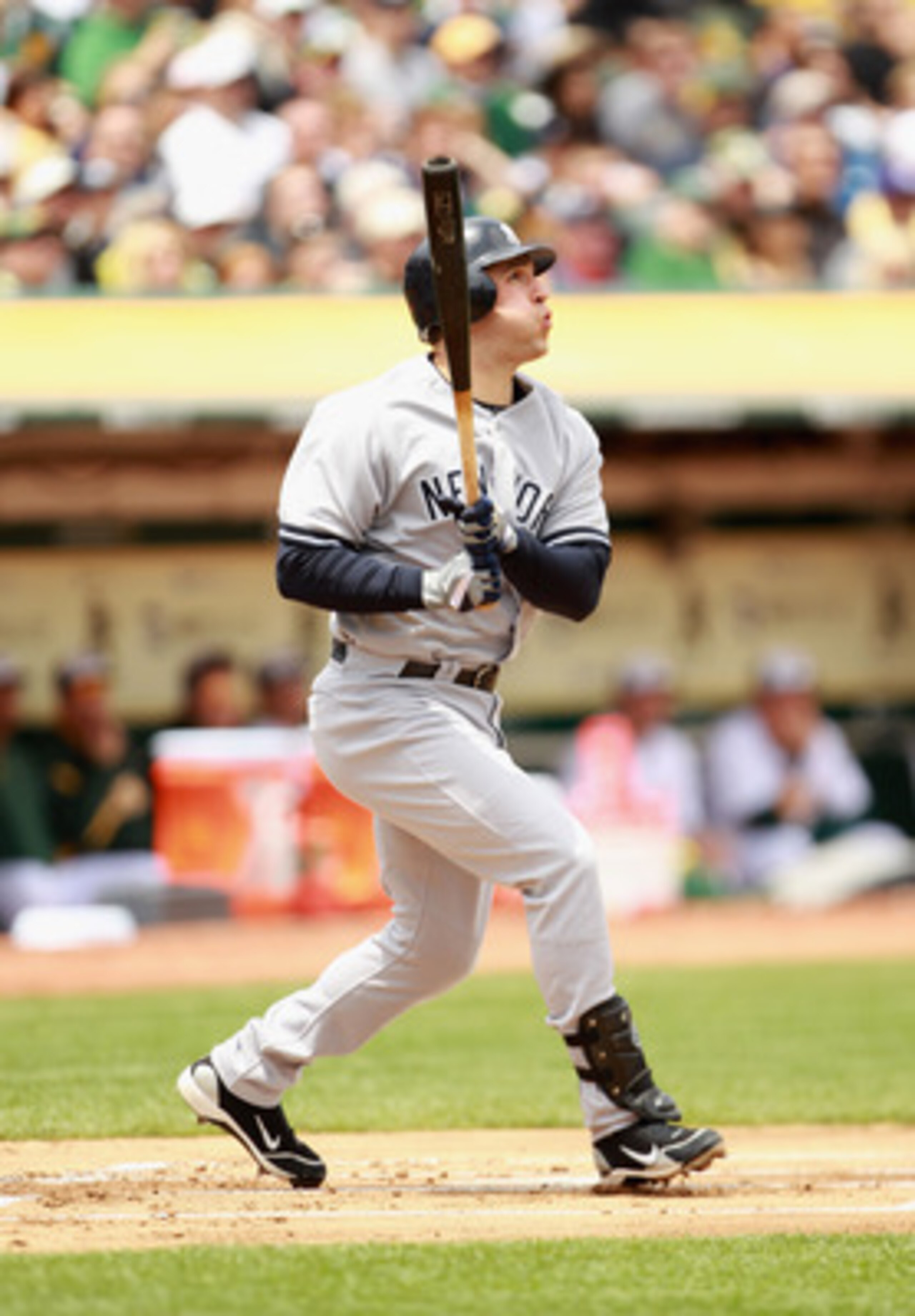 OAKLAND, CA - MAY 30:  Mark Teixeira #25 of the New York Yankees bats against the Oakland Athletics at Oakland-Alameda County Coliseum on May 30, 2011 in Oakland, California.  (Photo by Ezra Shaw/Getty Images)
