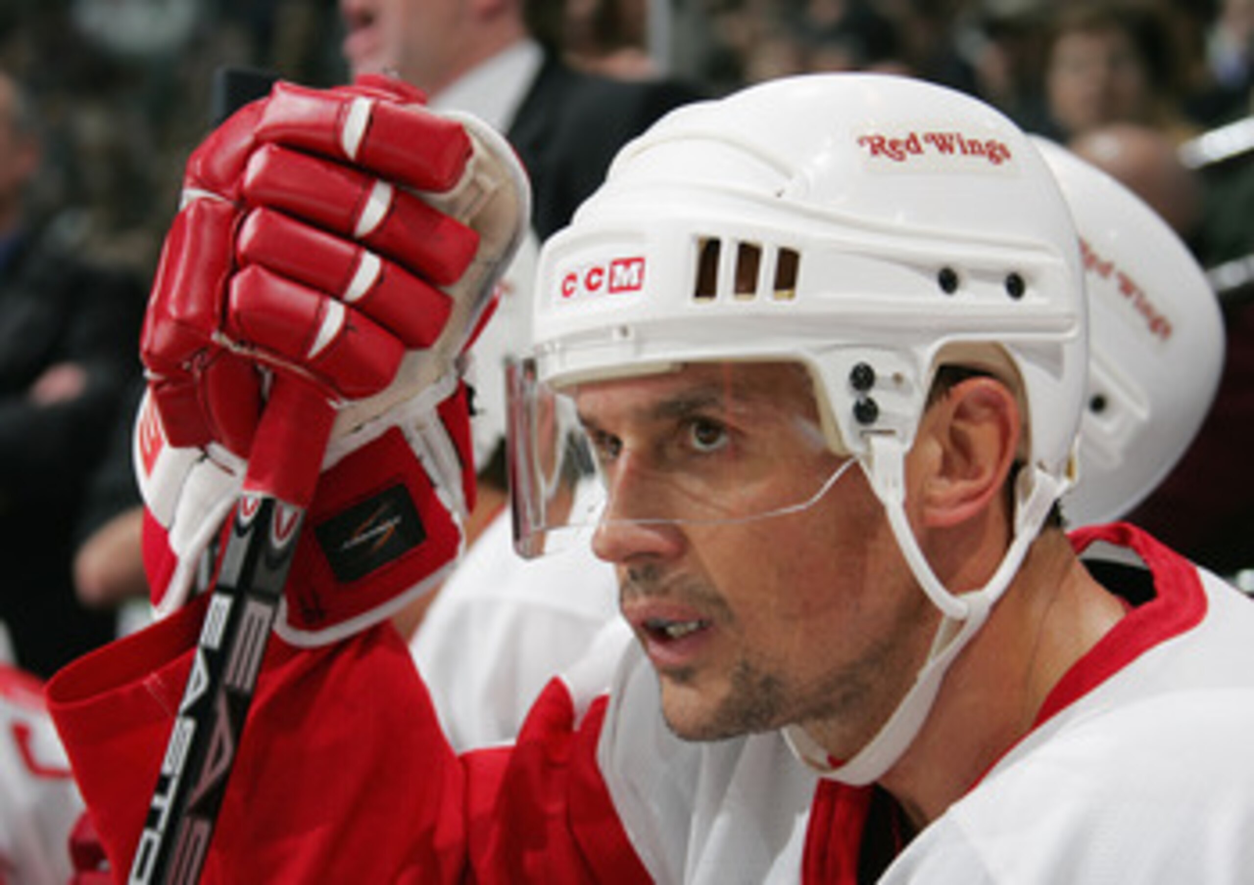 VANCOUVER, CANADA - NOVEMBER 13:  Steve Yzerman #19 of the Detroit Red Wings looks on from the bench during the NHL game against the Vancouver Canucks at General Motors Place on November 13, 2005 in Vancouver, British Columbia, Canada.  The Canucks defeat