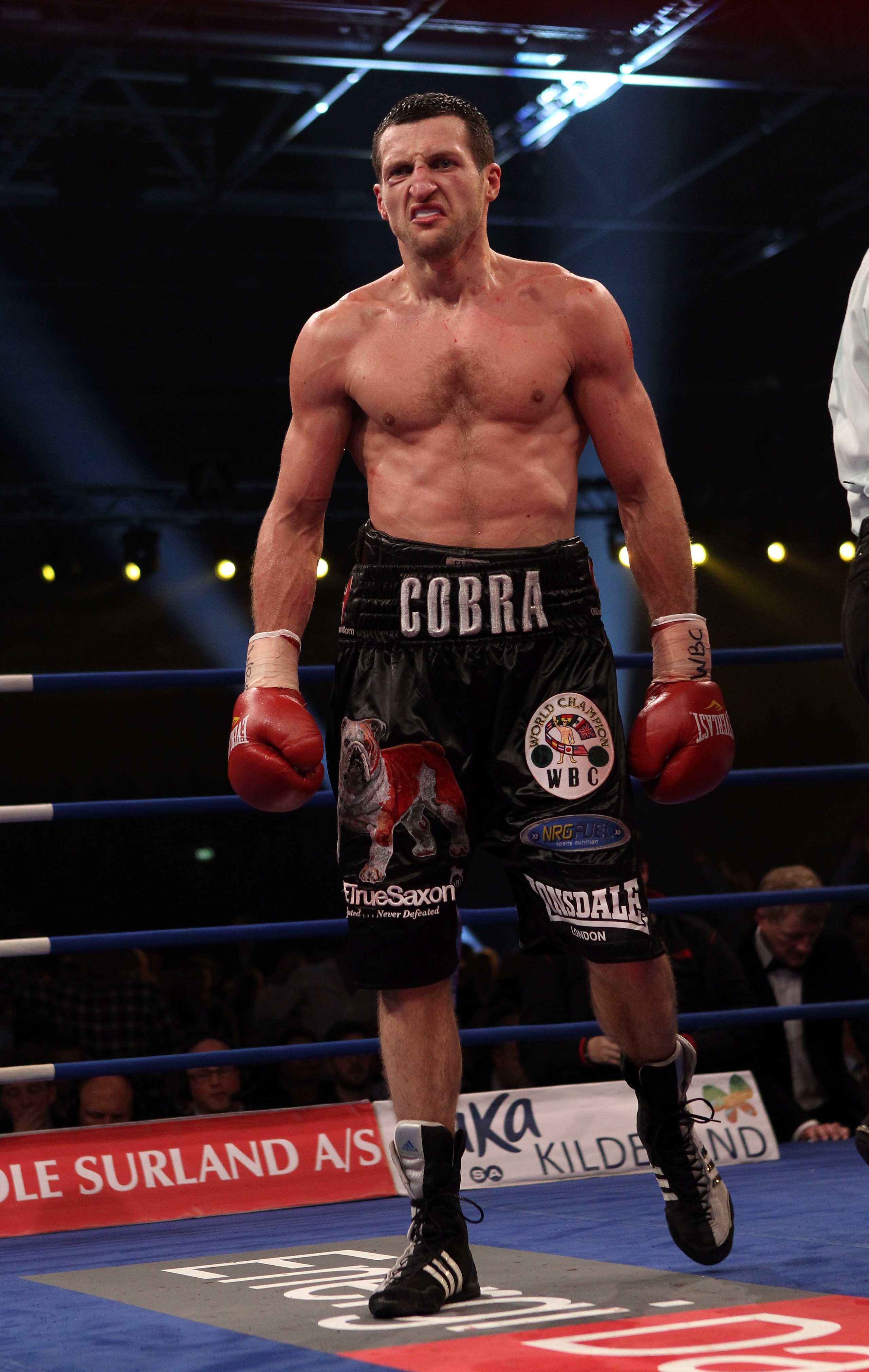 HERNING, DENMARK - APRIL 24: Carl Froch of England heads to his corner during his Super Six WBC Super Middleweight title fight against Mikkel Kessler of Denmark on April 24, 2010 at MCH Messecenter Arena in Herning, Denmark. (Photo by John Gichigi/Gett HERNING, DENMARK - APRIL 24: Carl Froch of England heads to his corner during his Super Six WBC Super Middleweight title fight against Mikkel Kessler of Denmark on April 24, 2010 at MCH Messecenter Arena in Herning, Denmark. (Photo by John Gichigi/Gett