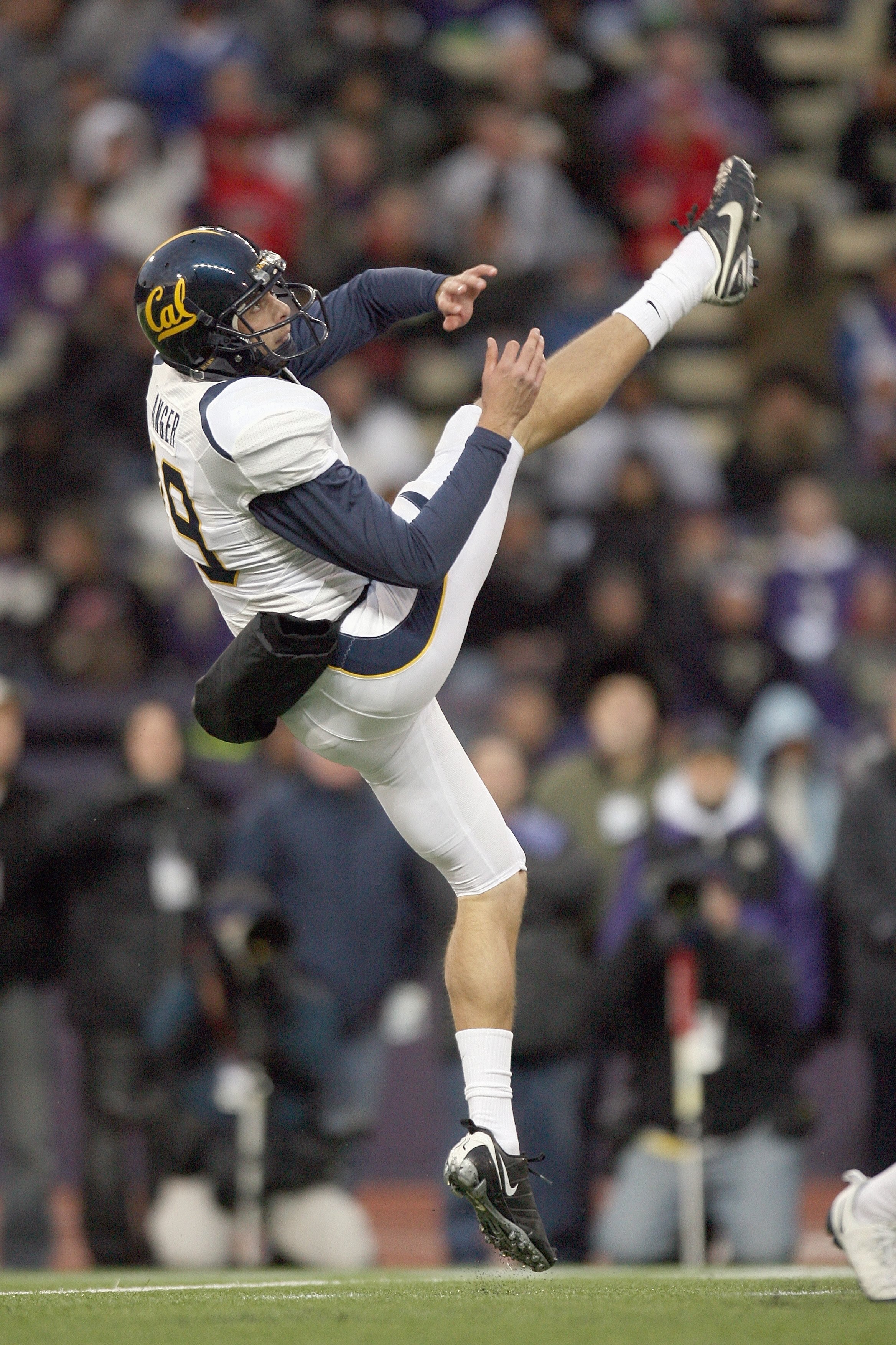 SEATTLE - DECEMBER 05: Bryan Anger #19 of the California Bears punts the ball during the game against the Washington Huskies on December 5, 2009 at Husky Stadium in Seattle, Washington. The Huskies defeated the Bears 42-10. (Photo by Otto Greule Jr/Getty