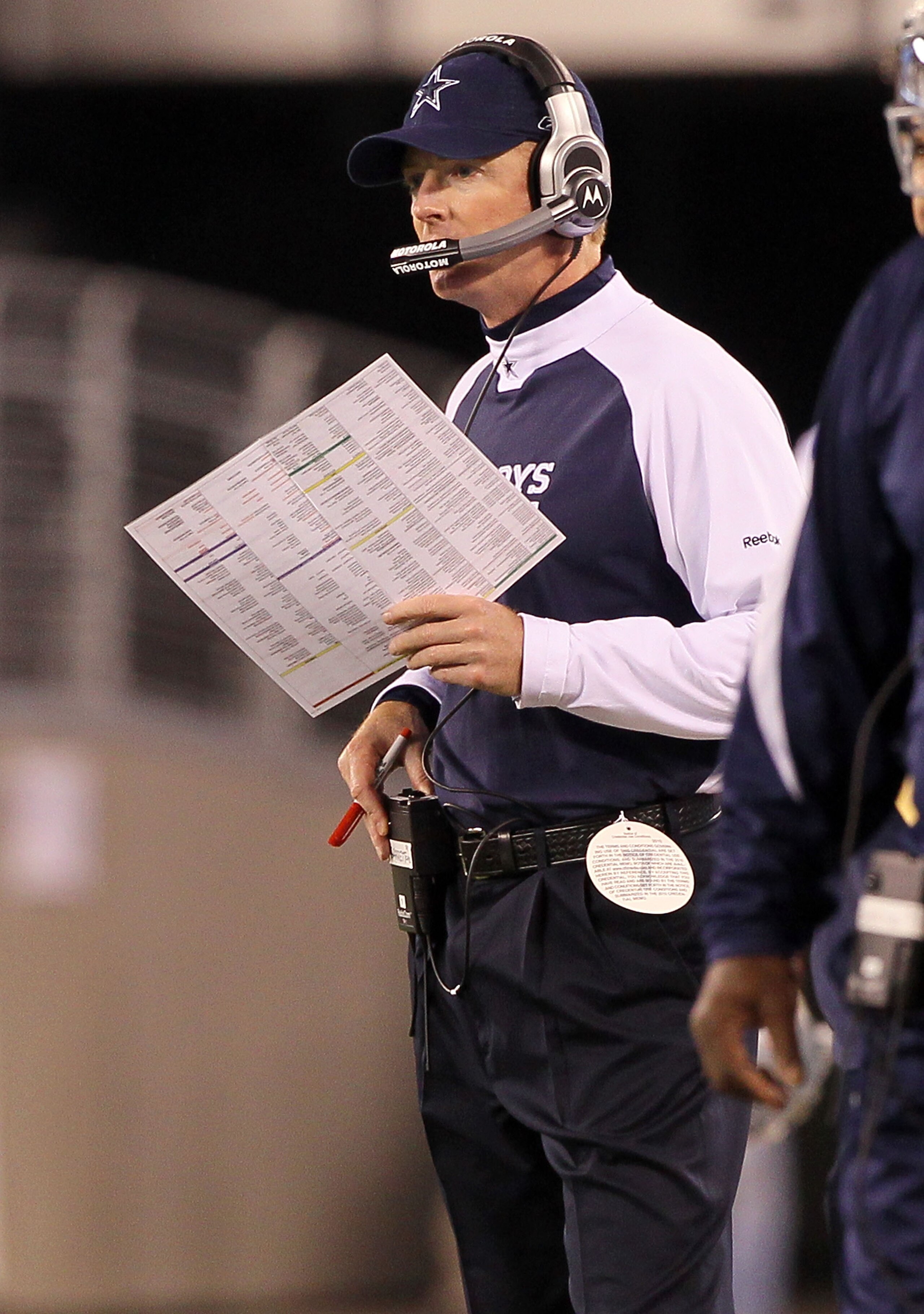 EAST RUTHERFORD, NJ - NOVEMBER 14: Head coach Jason Garrett of the Dallas Cowboys looks on from the sidelines against the New York Giants on November 14, 2010 at the New Meadowlands Stadium in East Rutherford, New Jersey. (Photo by Jim McIsaac/Getty Ima EAST RUTHERFORD, NJ - NOVEMBER 14: Head coach Jason Garrett of the Dallas Cowboys looks on from the sidelines against the New York Giants on November 14, 2010 at the New Meadowlands Stadium in East Rutherford, New Jersey. (Photo by Jim McIsaac/Getty Ima