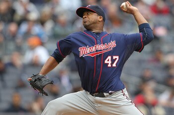 NEW YORK, NY - APRIL 07:  Francisco Liriano #47 of the Minnesota Twins pitches against the New York Yankees at Yankee Stadium on April 7, 2011 in the Bronx borough of New York City.  (Photo by Nick Laham/Getty Images)