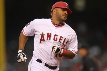 ANAHEIM, CA - MAY 07:  Vernon Wells #10 of the Los Angeles Angels of Anaheim rounds the bases after hitting his second inning two run home run against the Cleveland Indians on May 7, 2011 at Angel Stadium in Anaheim, California.  (Photo by Stephen Dunn/Ge