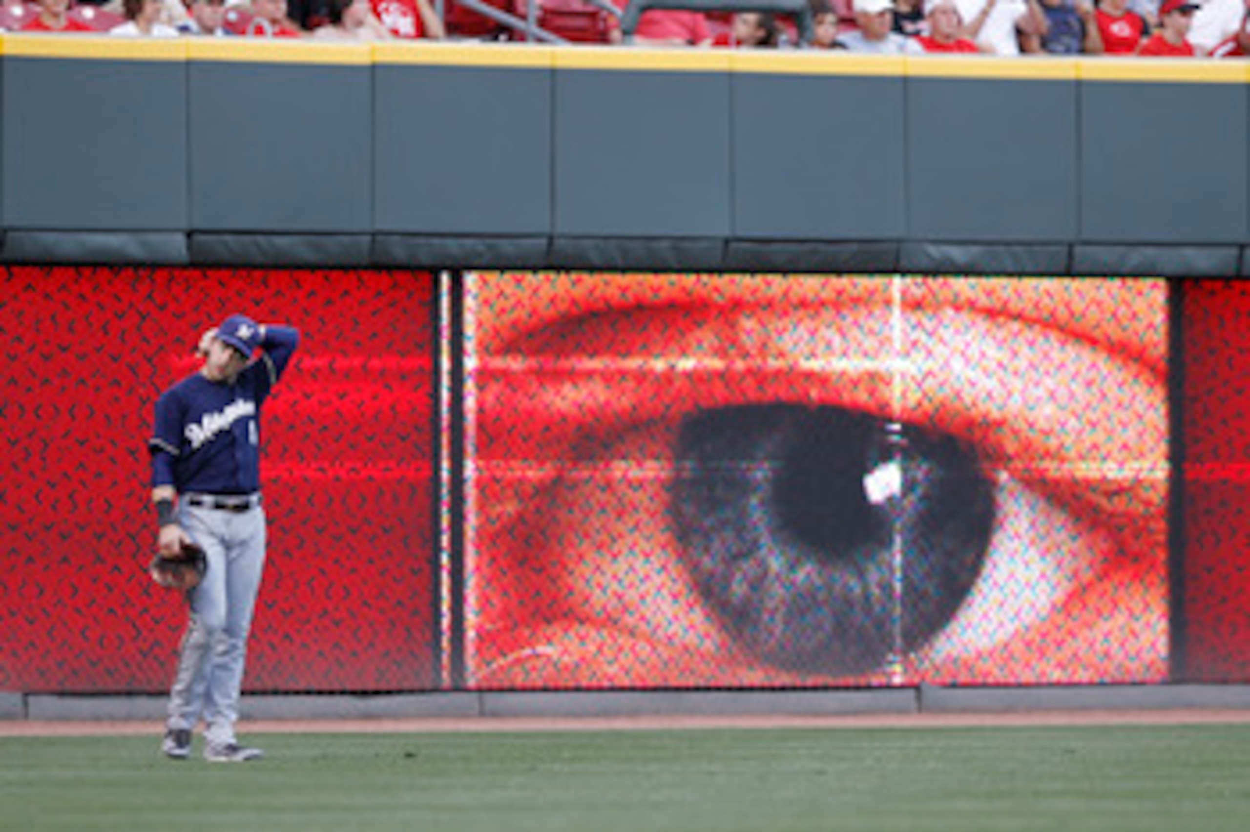 CINCINNATI, OH - JUNE 1: Ryan Braun #8 of the Milwaukee Brewers looks on during the game against the Cincinnati Reds at Great American Ball Park on June 1, 2011 in Cincinnati, Ohio. (Photo by Joe Robbins/Getty Images)