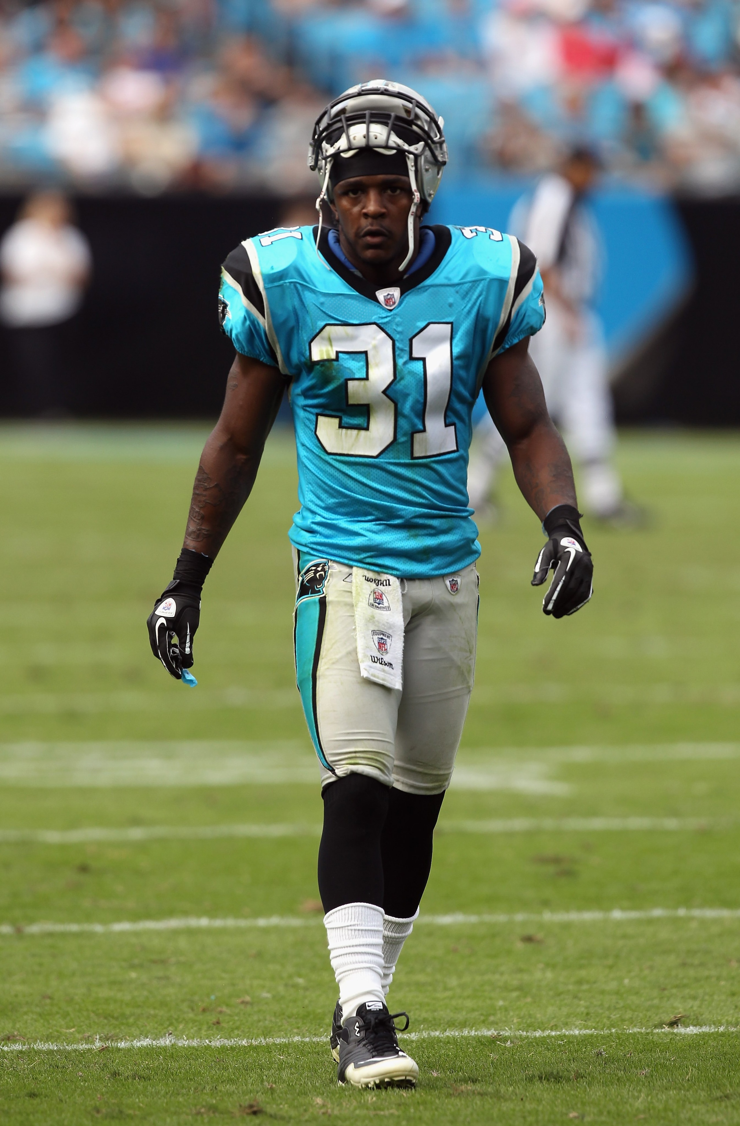 CHARLOTTE, NC - OCTOBER 24: Richard Marshall #31 of the Carolina Panthers against the San Francisco 49ers during their game at Bank of America Stadium on October 24, 2010 in Charlotte, North Carolina. (Photo by Streeter Lecka/Getty Images) CHARLOTTE, NC - OCTOBER 24: Richard Marshall #31 of the Carolina Panthers against the San Francisco 49ers during their game at Bank of America Stadium on October 24, 2010 in Charlotte, North Carolina. (Photo by Streeter Lecka/Getty Images)