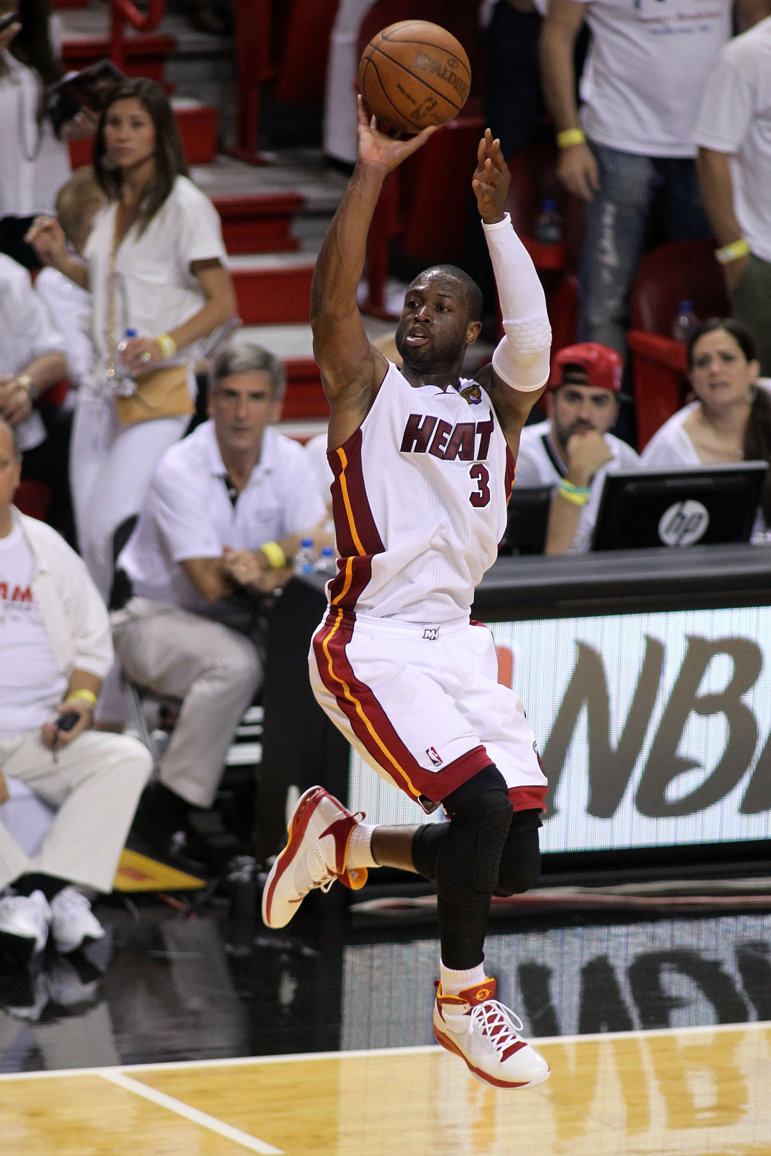MIAMI, FL - JUNE 02:  Dwyane Wade #3 of the Miami Heat attempts a shot at the end of the second quarter against the Dallas Mavericks in Game Two of the 2011 NBA Finals at American Airlines Arena on June 2, 2011 in Miami, Florida. NOTE TO USER: User expres