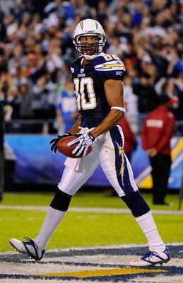 SAN DIEGO - NOVEMBER 22: Wide receiver Malcolm Floyd #80 of the San Diego Chargers after scoring a touchdown against the Denver Broncos at Qualcomm Stadium on November 22, 2010 in San Diego, California. Chargers defeated the Broncos, 35-14. (Photo by K SAN DIEGO - NOVEMBER 22: Wide receiver Malcolm Floyd #80 of the San Diego Chargers after scoring a touchdown against the Denver Broncos at Qualcomm Stadium on November 22, 2010 in San Diego, California. Chargers defeated the Broncos, 35-14. (Photo by K