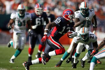 MIAMI - DECEMBER 19: Receiver Steve Johnson #13 of the Buffalo Bills catches a pass against the Miami Dolphins at Sun Life Stadium on December 19, 2010 in Miami, Florida.The Bills defeated the Dolphins 17-14. (Photo by Marc Serota/Getty Images) MIAMI - DECEMBER 19: Receiver Steve Johnson #13 of the Buffalo Bills catches a pass against the Miami Dolphins at Sun Life Stadium on December 19, 2010 in Miami, Florida.The Bills defeated the Dolphins 17-14. (Photo by Marc Serota/Getty Images)