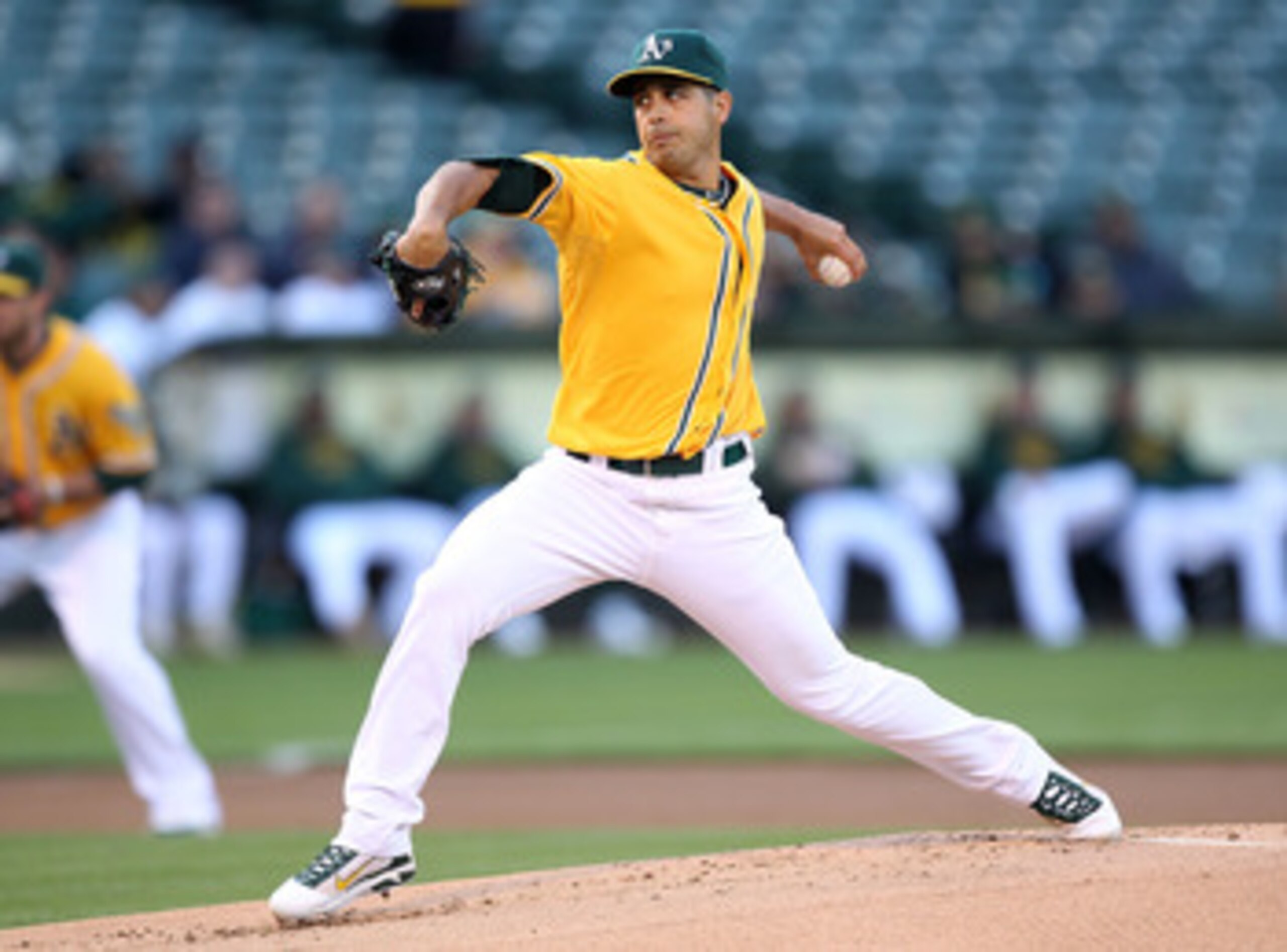OAKLAND, CA - MAY 27:  Gio Gonzalez #47 of the Oakland Athletics pitches against the Baltimore Orioles during a Major League Baseball game at the Oakland-Alameda County Coliseum on May 27, 2011 in Oakland, California. (Photo by Jed Jacobsohn/Getty Images)