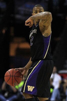 CHARLOTTE, NC - MARCH 20:  Isaiah Thomas #2 of the Washington Huskies moves the ball while taking on the North Carolina Tar Heels during the third round of the 2011 NCAA men's basketball tournament at Time Warner Cable Arena on March 20, 2011 in Charlotte