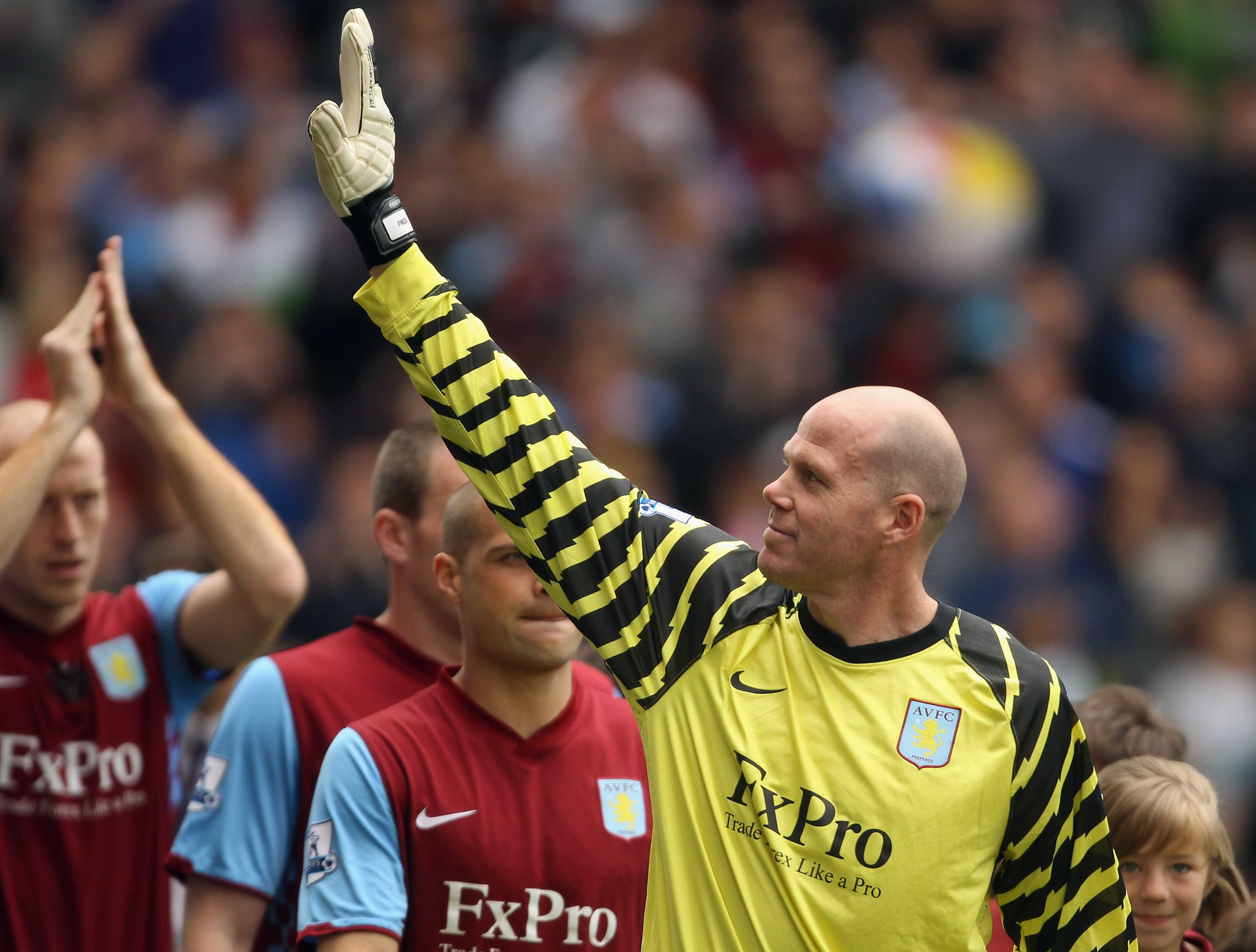BIRMINGHAM, ENGLAND - MAY 22: Brad Friedel of Aston Villa waves to supporters prior to the Barclays Premier League match between Aston Villa and Liverpool at Villa Park on May 22, 2011 in Birmingham, England. (Photo by Bryn Lennon/Getty Images) BIRMINGHAM, ENGLAND - MAY 22: Brad Friedel of Aston Villa waves to supporters prior to the Barclays Premier League match between Aston Villa and Liverpool at Villa Park on May 22, 2011 in Birmingham, England. (Photo by Bryn Lennon/Getty Images)