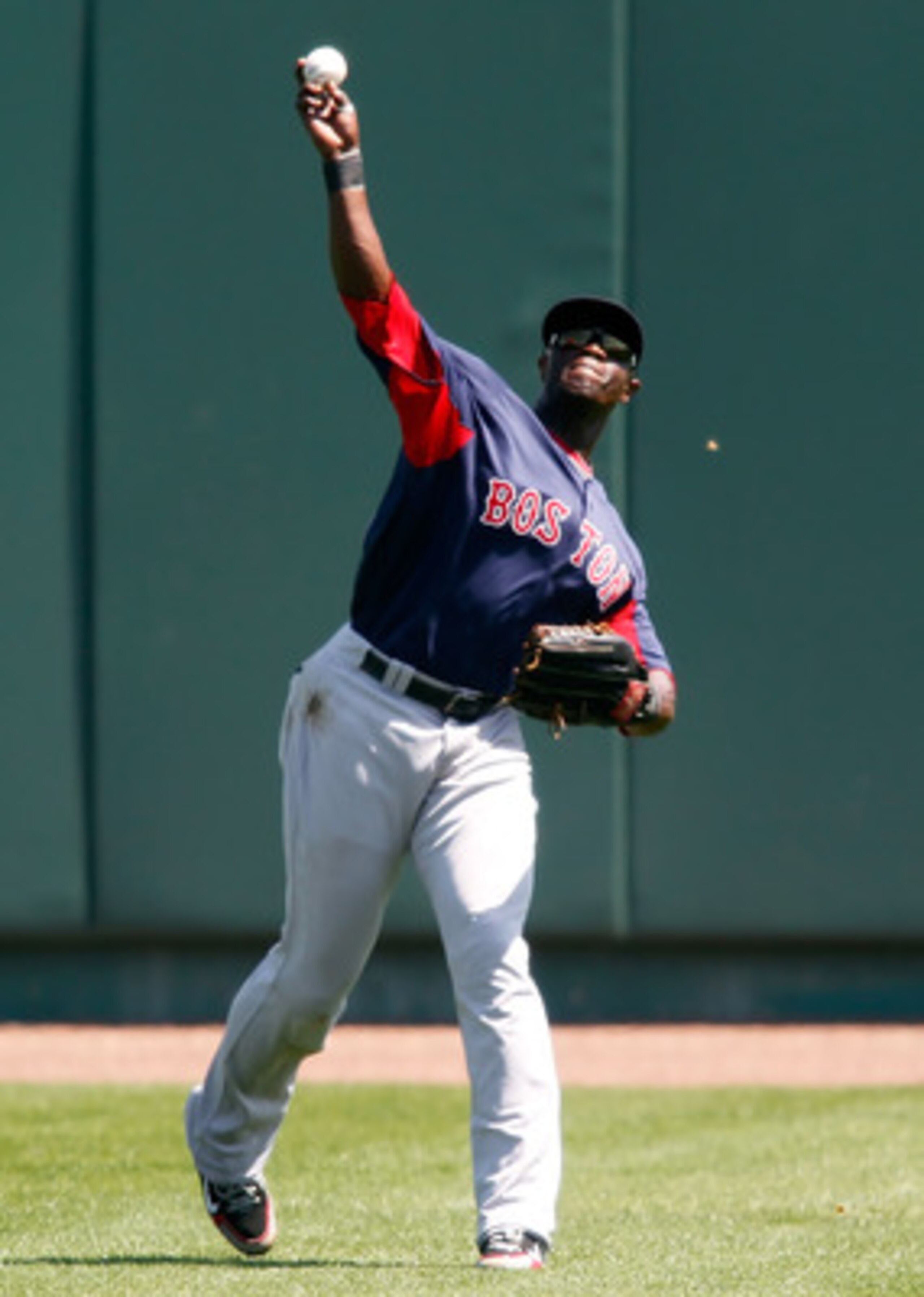 BRADENTON, FL - MARCH 13:  Outfielder Mike Cameron #23 of the Boston Red Sox throws the ball in against the Pittsburgh Pirates during a Grapefruit League Spring Training Game at McKechnie Field on March 13, 2011 in Bradenton, Florida.  (Photo by J. Meric/