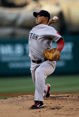 ANAHEIM, CA - APRIL 23:  Daisuke Matsuzaka #18 of the Boston Red Sox throws a pitch against the Los Angeles Angels of Anaheim on April 23, 2011 at Angel Stadium in Anaheim, California.  (Photo by Stephen Dunn/Getty Images)