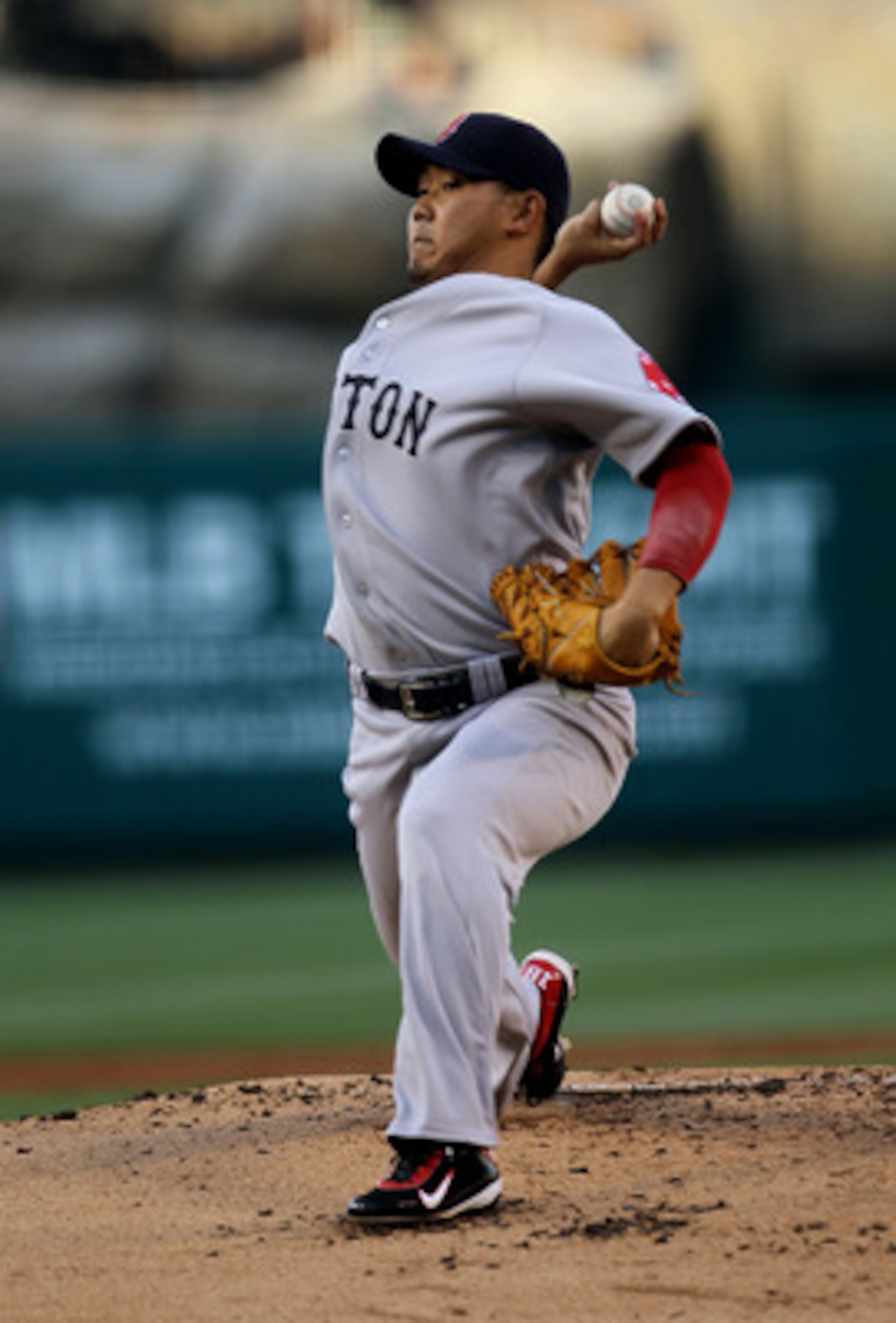 ANAHEIM, CA - APRIL 23:  Daisuke Matsuzaka #18 of the Boston Red Sox throws a pitch against the Los Angeles Angels of Anaheim on April 23, 2011 at Angel Stadium in Anaheim, California.  (Photo by Stephen Dunn/Getty Images)