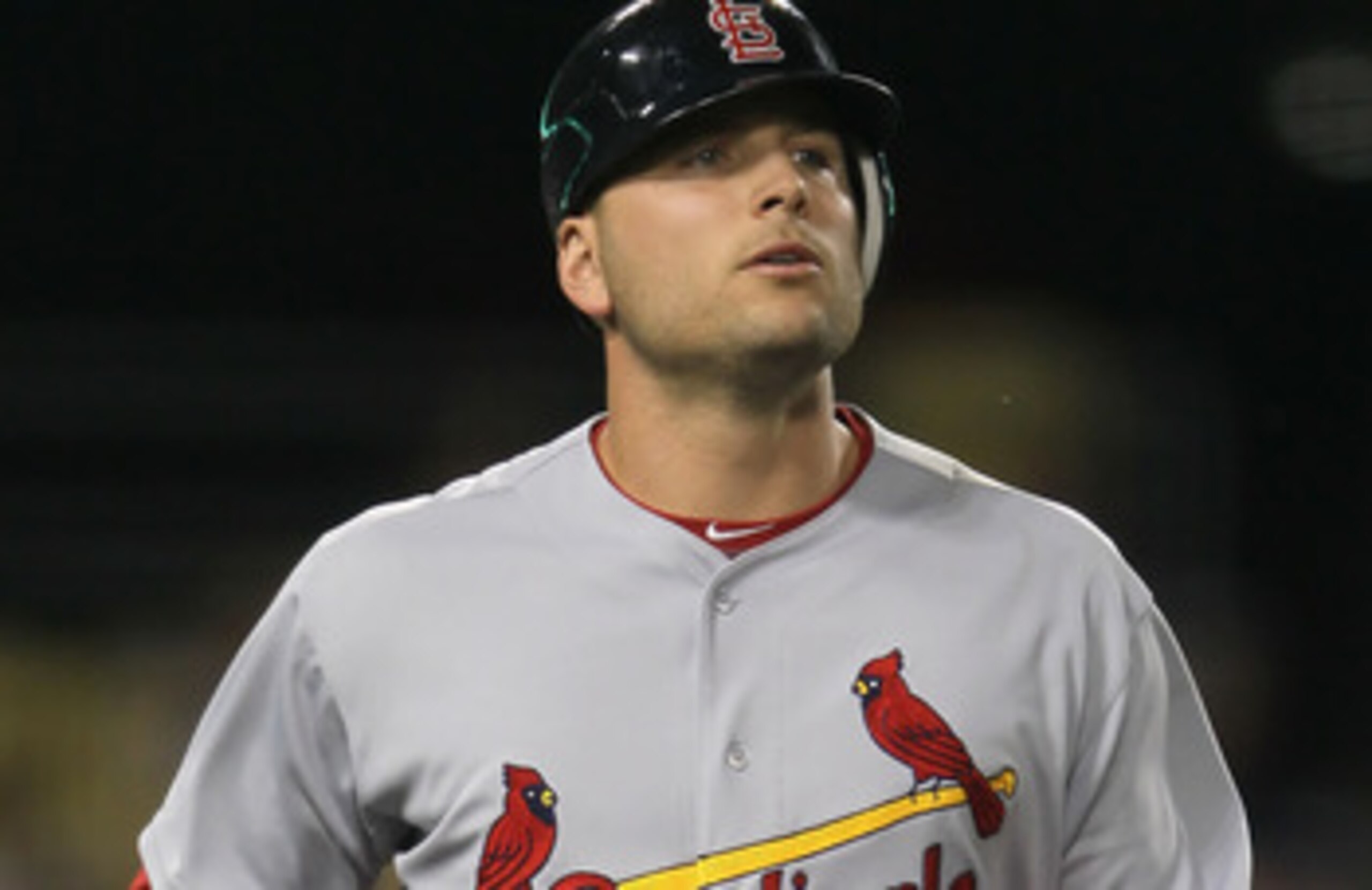 LOS ANGELES, CA - APRIL 16:  Matt Holliday #7 of the St Louis Cardinals runs to first base against the Los Angeles Dodgers at Dodger Stadium on April 16, 2011 in Los Angeles, California.  (Photo by Jeff Gross/Getty Images)