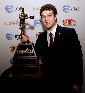 HOUSTON - APRIL 03: Jimmer Fredette of BYU received the 2011 Naismith Trophy Presented by AT&T at the NABC Guardians of the Game Awards Program on April 3, 2011 in Houston, Texas. (Photo by Bob Levey/Getty Images) HOUSTON - APRIL 03: Jimmer Fredette of BYU received the 2011 Naismith Trophy Presented by AT&T at the NABC Guardians of the Game Awards Program on April 3, 2011 in Houston, Texas. (Photo by Bob Levey/Getty Images)