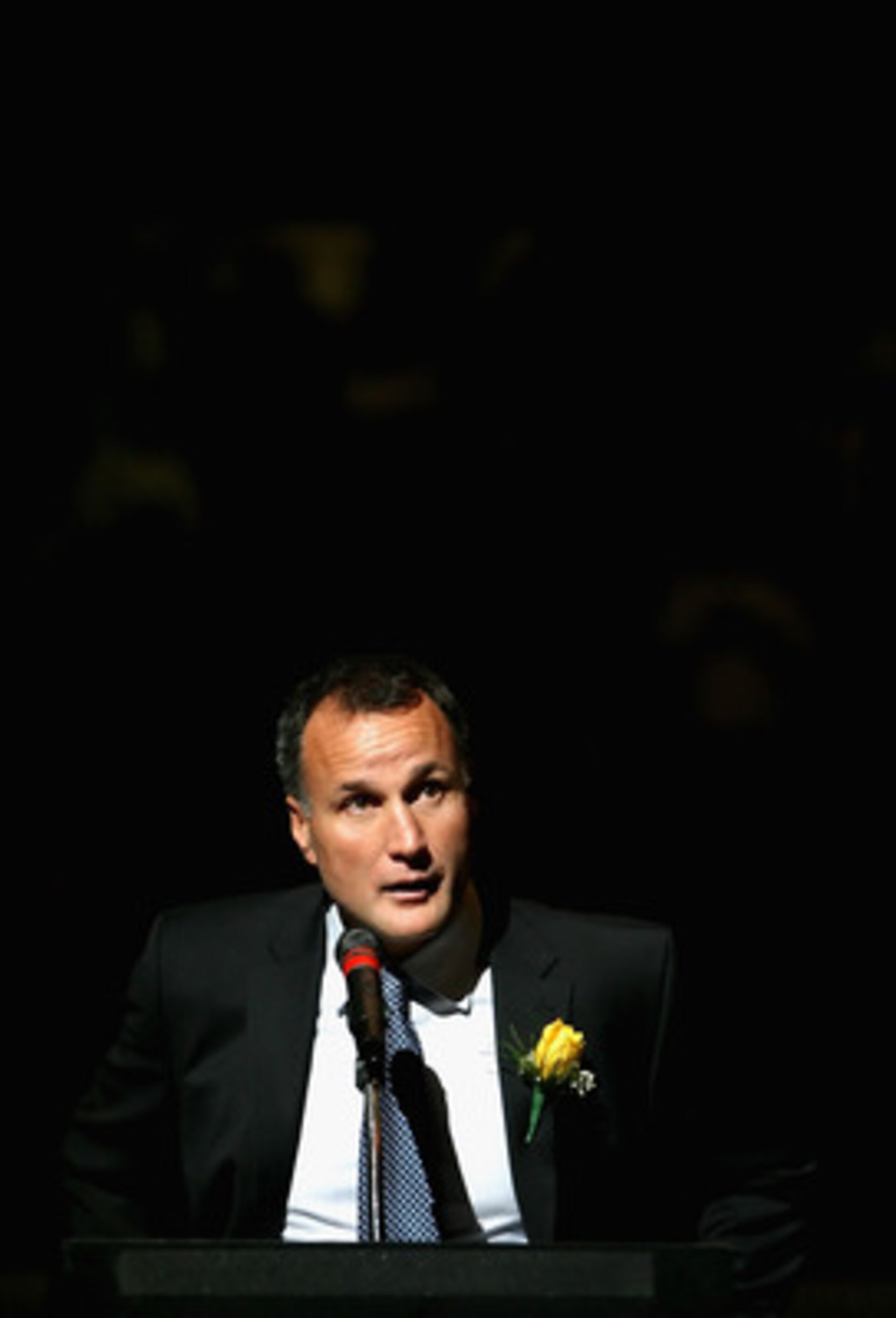 PITTSBURGH - NOVEMBER 15:  Former Pittsburgh Penguins great, Paul Coffey speaks after being inducted into the Penguins Hall of Fame before the NHL game against the New York Islanders at Mellon Arena on November 15, 2007 in Pittsburgh, Pennsylvania.  (Phot