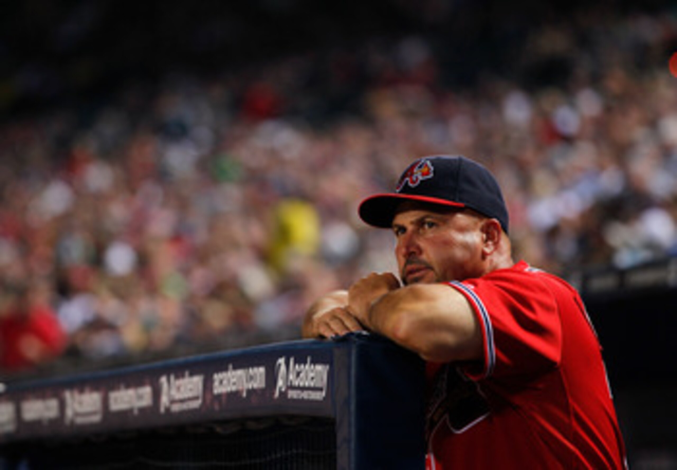 ATLANTA, GA - MAY 29: Fredi Gonzalez #33 of the Atlanta Braves looks on during the game against the Cincinnati Reds at Turner Field on May 29, 2011 in Atlanta, Georgia. (Photo by Kevin C. Cox/Getty Images) ATLANTA, GA - MAY 29: Fredi Gonzalez #33 of the Atlanta Braves looks on during the game against the Cincinnati Reds at Turner Field on May 29, 2011 in Atlanta, Georgia. (Photo by Kevin C. Cox/Getty Images)