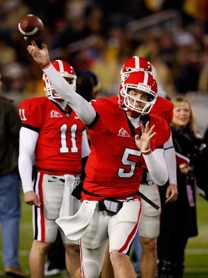 ATLANTA - NOVEMBER 28:  Backup quarterback Zach Mettenberger #5 of the Georgia Bulldogs against the Georgia Tech Yellow Jackets at Bobby Dodd Stadium on November 28, 2009 in Atlanta, Georgia.  (Photo by Kevin C. Cox/Getty Images)