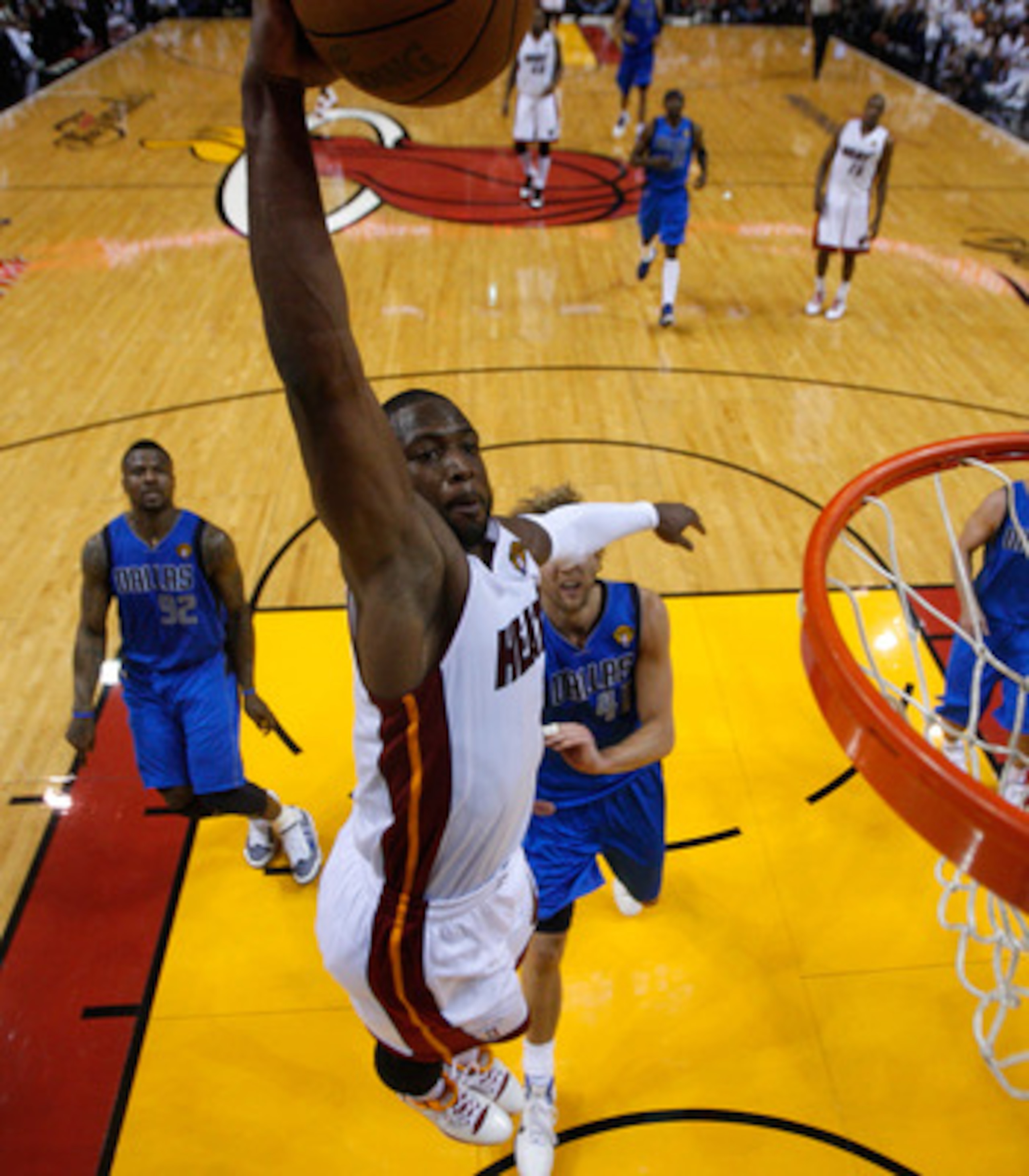 MIAMI, FL - JUNE 02:  Dwyane Wade #3 of the Miami Heat dunks against the Dallas Mavericks in Game Two of the 2011 NBA Finals at American Airlines Arena on June 2, 2011 in Miami, Florida. The Mavericks won 95-93. NOTE TO USER: User expressly acknowledges a