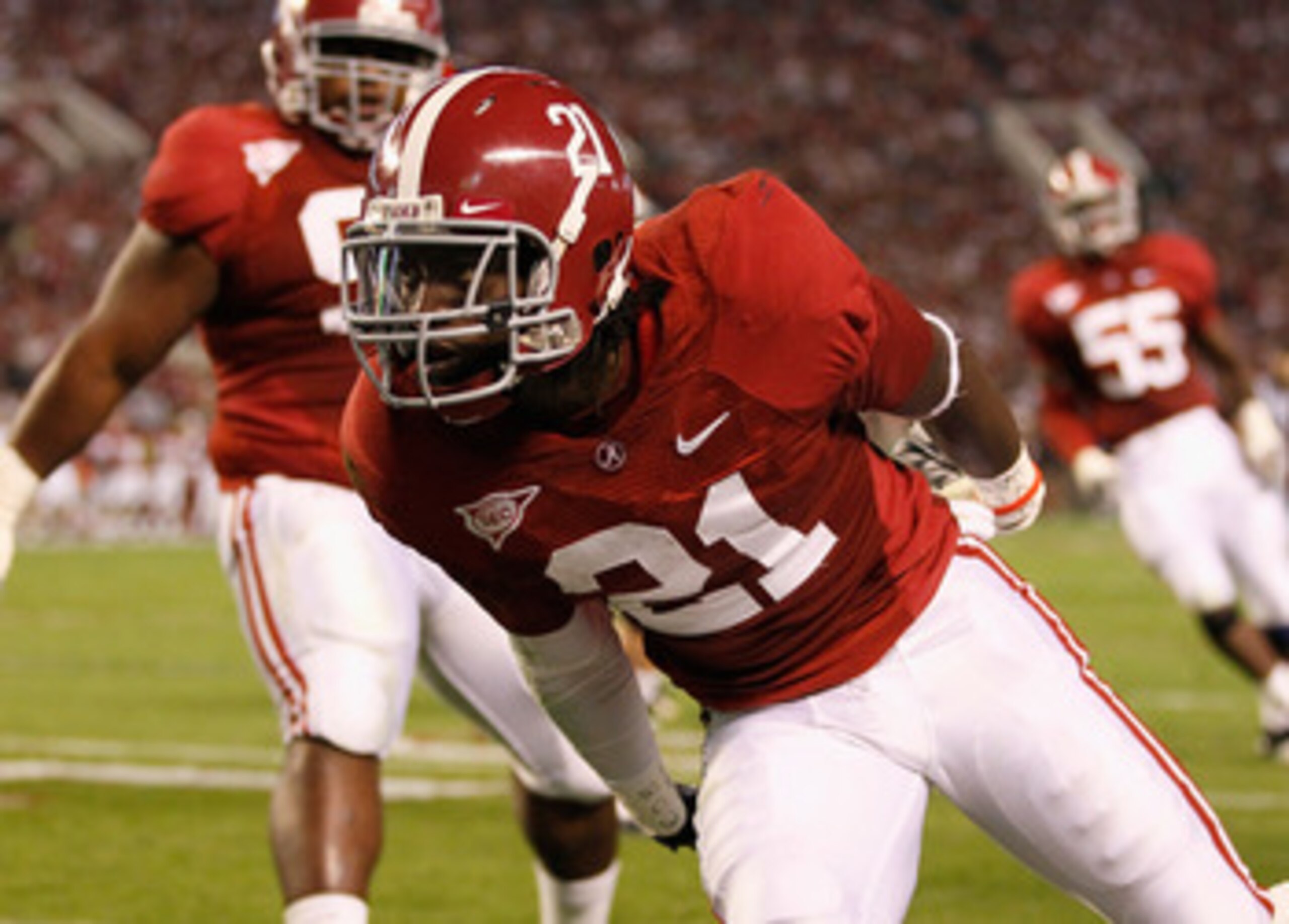 TUSCALOOSA, AL - OCTOBER 16:  Dre Kirkpatrick #21 of the Alabama Crimson Tide against the Ole Miss Rebels at Bryant-Denny Stadium on October 16, 2010 in Tuscaloosa, Alabama.  (Photo by Kevin C. Cox/Getty Images)