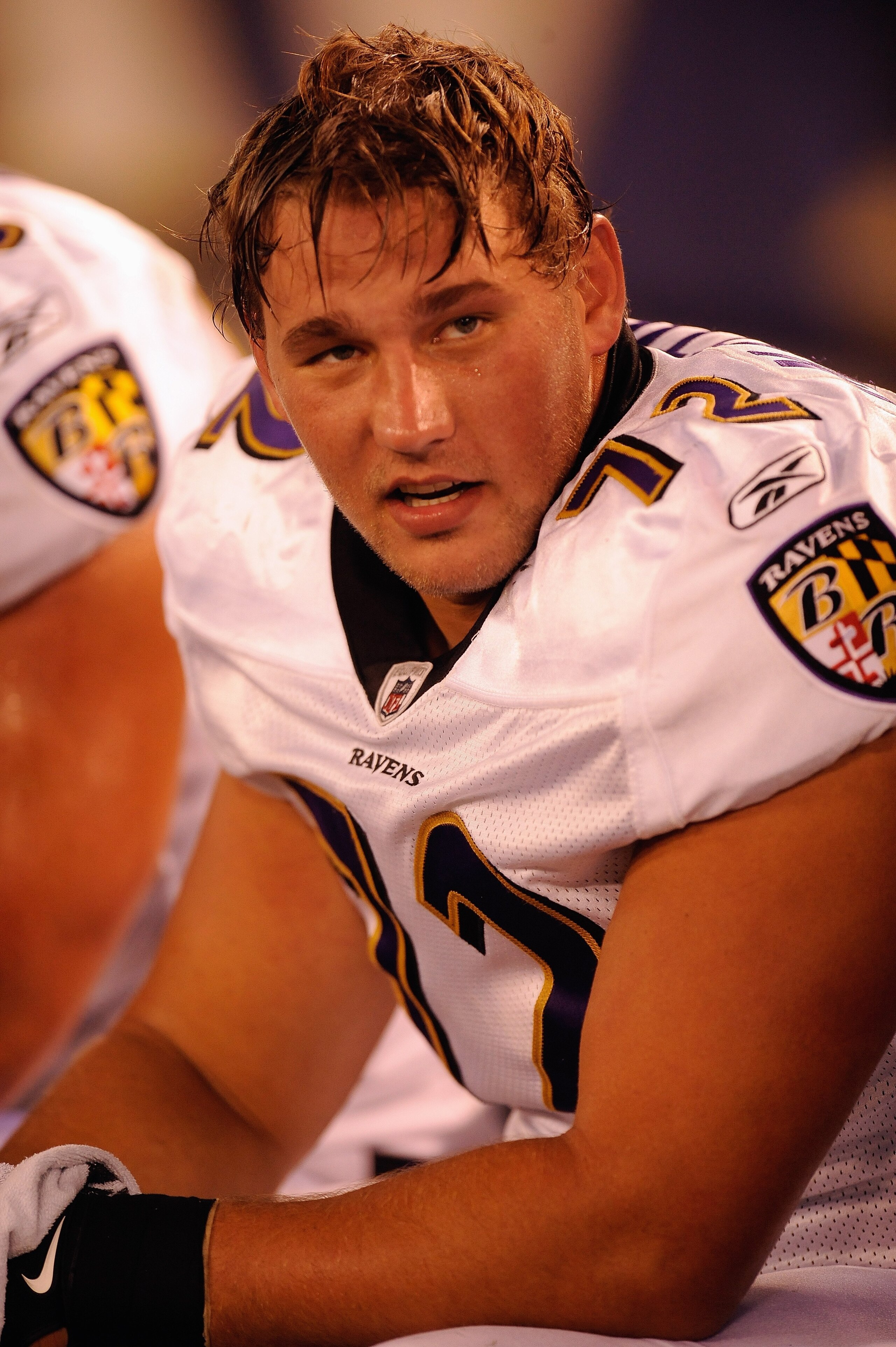 BALTIMORE, MD - AUGUST 13: Marshall Yanda #72 of the Baltimore Ravens looks on during a NFL preseason football game against the Washington Redskins on August 13, 2009 at M & T Bank Stadium in Baltimore, Maryland. (Photo by Mitchell Layton/Getty Images) BALTIMORE, MD - AUGUST 13: Marshall Yanda #72 of the Baltimore Ravens looks on during a NFL preseason football game against the Washington Redskins on August 13, 2009 at M & T Bank Stadium in Baltimore, Maryland. (Photo by Mitchell Layton/Getty Images)