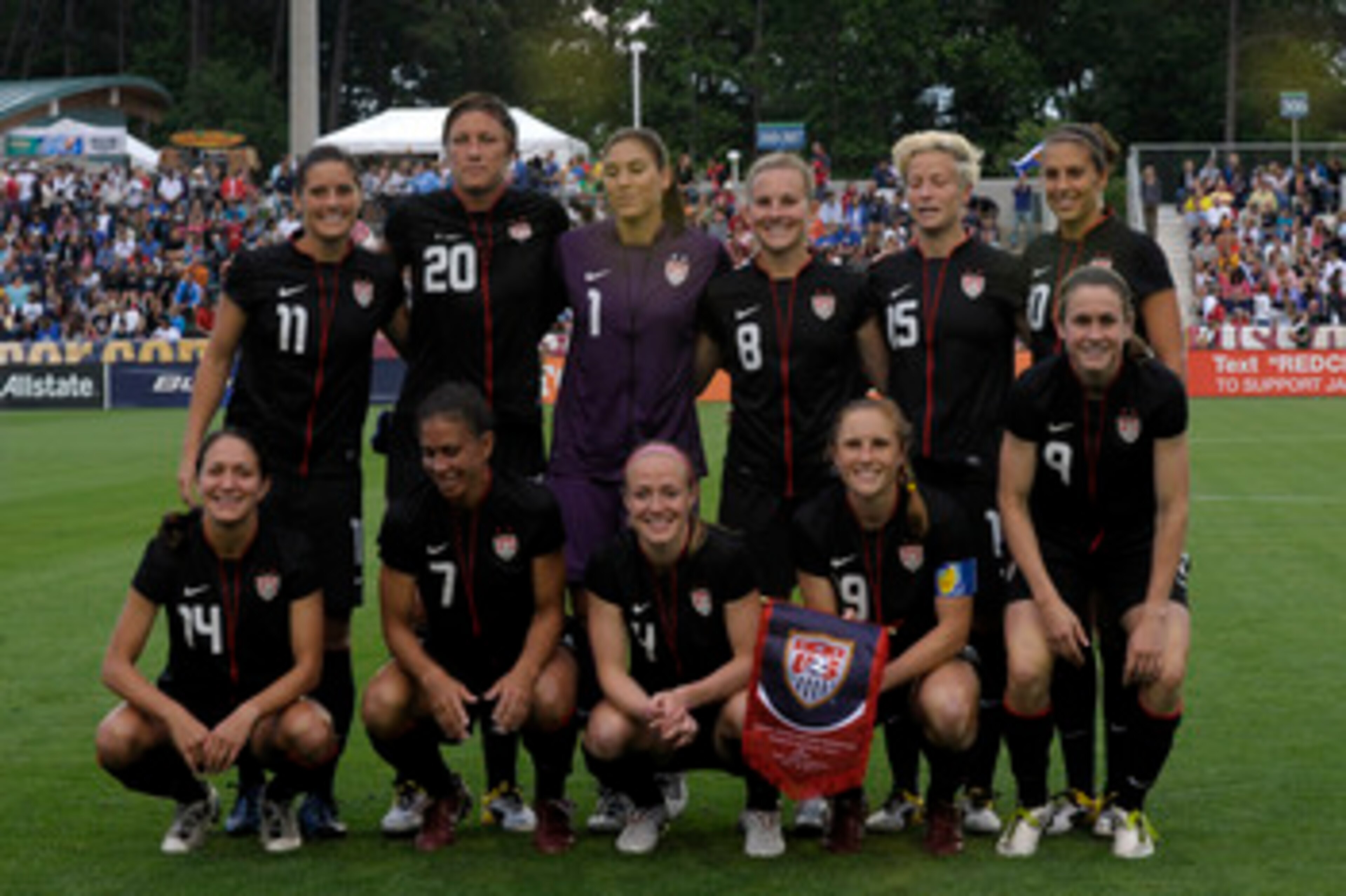 CARY, NC - MAY 18:  US Women's soccer team on May 18, 2011at WakeMed Soccer Park in Cary, North Carolina. The United States won 2-0 over Japan. (Photo by Sara D. Davis/Getty Images)