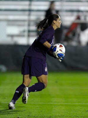 CARY, NC - MAY 18: Goalie Hope Solo #1 of the United States returns the ball to her team on May 18, 2011at WakeMed Soccer Park in Cary, North Carolina. The United States won 2-0 over Japan. (Photo by Sara D. Davis/Getty Images) CARY, NC - MAY 18: Goalie Hope Solo #1 of the United States returns the ball to her team on May 18, 2011at WakeMed Soccer Park in Cary, North Carolina. The United States won 2-0 over Japan. (Photo by Sara D. Davis/Getty Images)