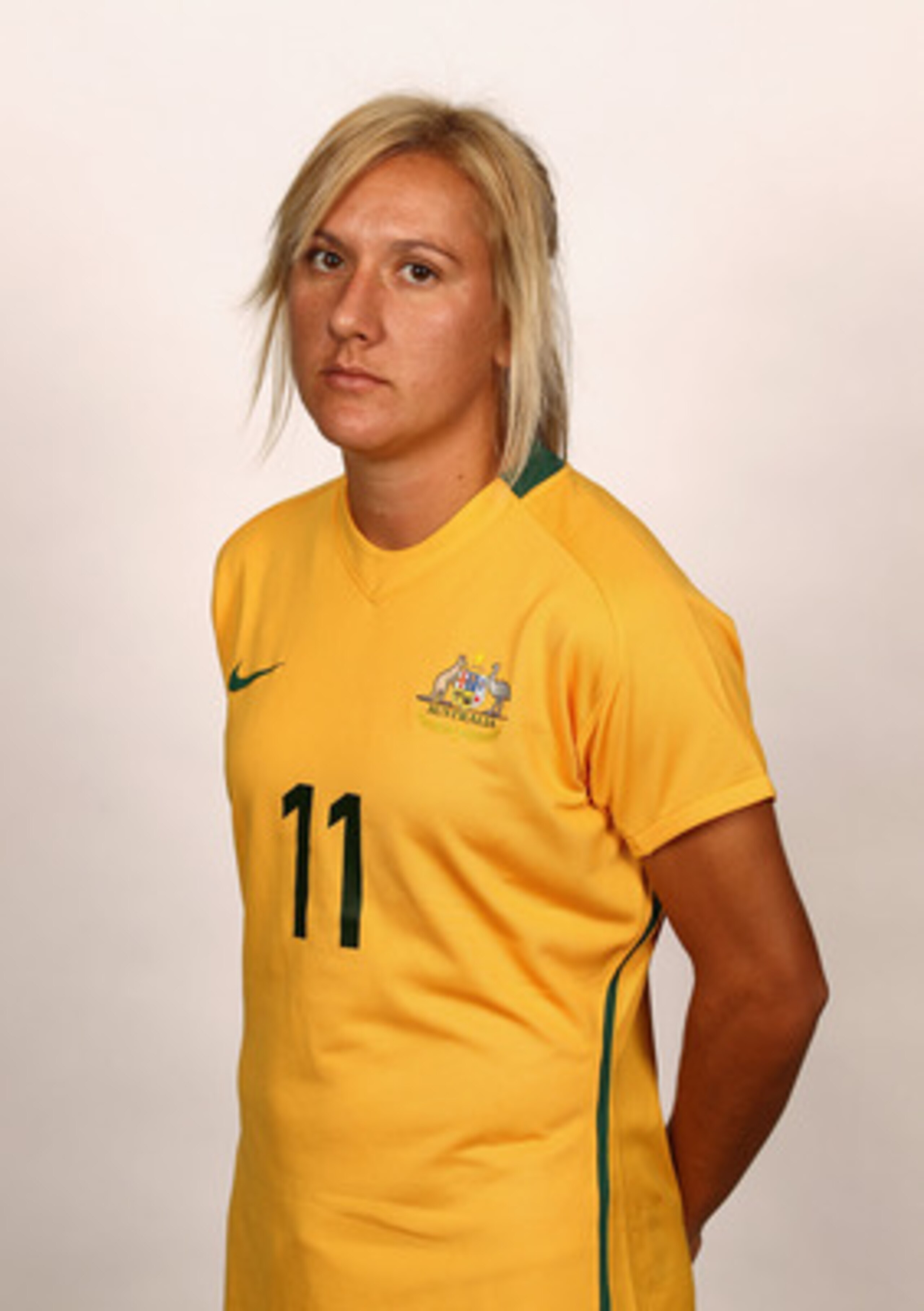 TERRIGAL, AUSTRALIA - MAY 11:  Lisa DeVanna poses during an Australian Matildas portrait session on May 11, 2011 in Terrigal, Australia.  (Photo by Ryan Pierse/Getty Images)
