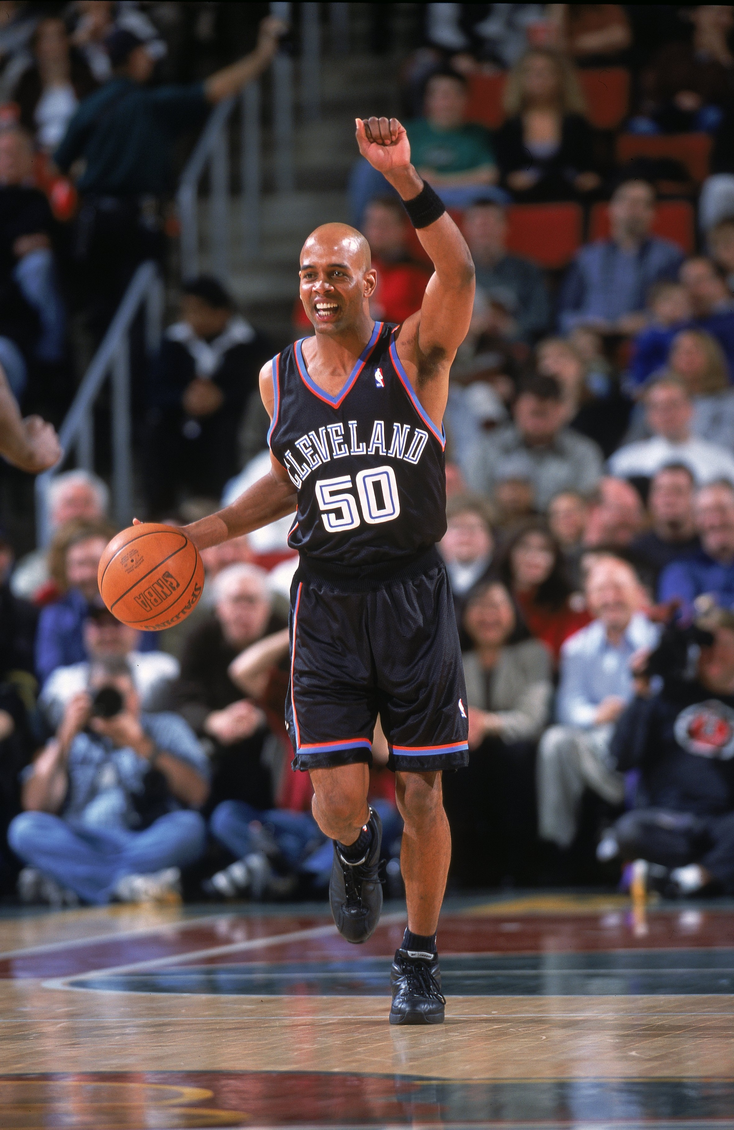 26 Mar 2001:  Bimbo Coles #50 of the Cleveland Cavalires moves with the ball during the game against the Seattle SuperSonics at Key Arena in Seattle, Washington. The SuperSonics defeated the Cavaliers 104-86.    NOTE TO USER: It is expressly understood th