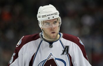 ANAHEIM, CA - FEBRUARY 27:  Paul Stastny #26 of the Colorado Avalanche looks on against the Anaheim Ducks at Honda Center on February 27, 2011 in Anaheim, California.  (Photo by Jeff Gross/Getty Images)