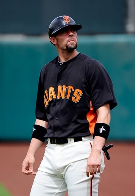 SCOTTSDALE, AZ - MARCH 14:  Chris Stewart #83 of the San Francisco Giants plays against the Milwaukee Brewers during the spring training baseball game at Scottsdale Stadium on March 14, 2011 in Scottsdale, Arizona.  (Photo by Kevork Djansezian/Getty Image