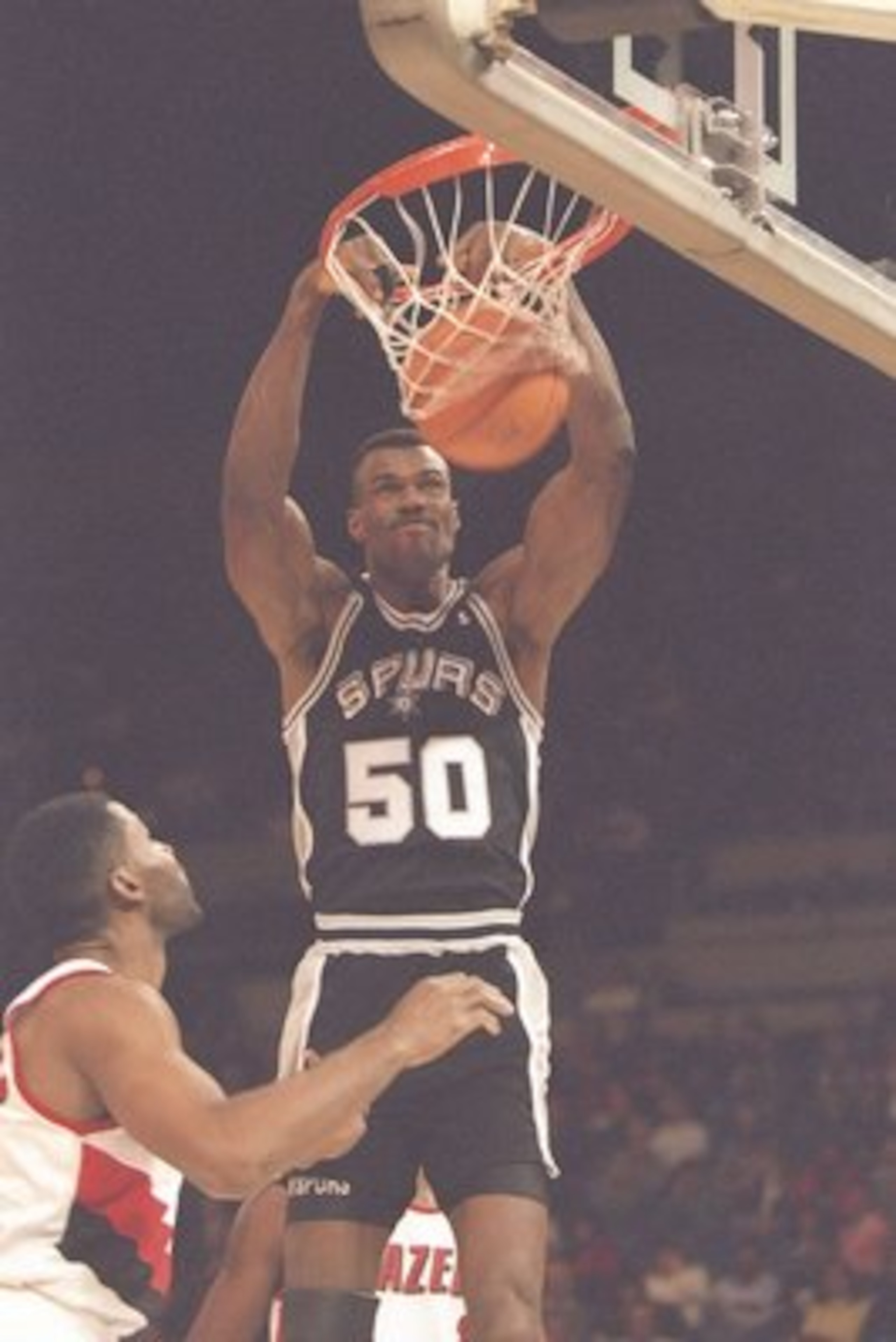 2 Dec 1994:  Center David Robinson of the San Antonio Spurs sinks the ball during a game against the Portland Trail Blazers at the Rose Garden in Portland, Oregon.  The Spurs won the game, 95-91. Mandatory Credit: ALLSPORT USA  /Allsport Mandatory Credit: