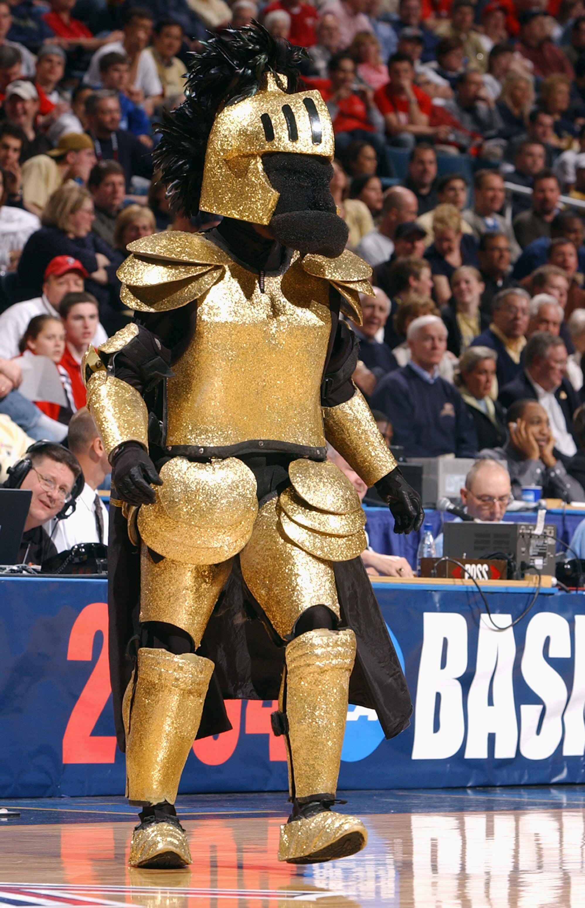 MILWAUKEE - MARCH 19:  The Central Florida Golden Knights mascot entertains the crowd during the first round game of the NCAA Division I Men's Basketball Tournament against the Pittsburgh Panthers at Bradley Center on March 19, 2004 in Milwaukee, Wisconsi