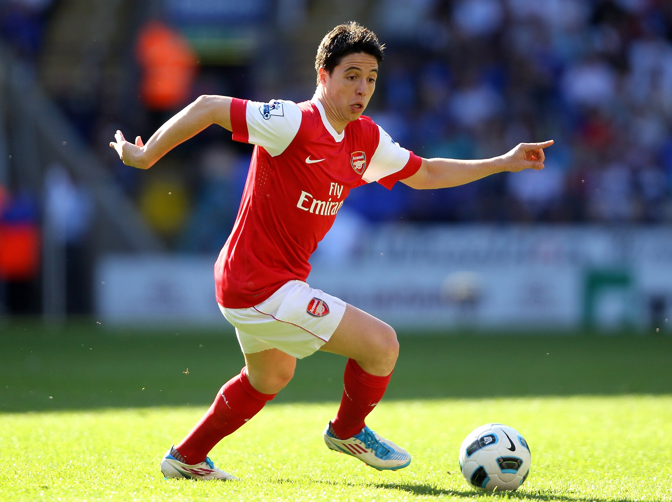 BOLTON, ENGLAND - APRIL 24:  Samir Nasri of Arsenal in action during the Barclays Premier League match between Bolton Wanderers and Arsenal at the Reebok Stadium on April 24, 2011 in Bolton, England.  (Photo by Clive Brunskill/Getty Images)