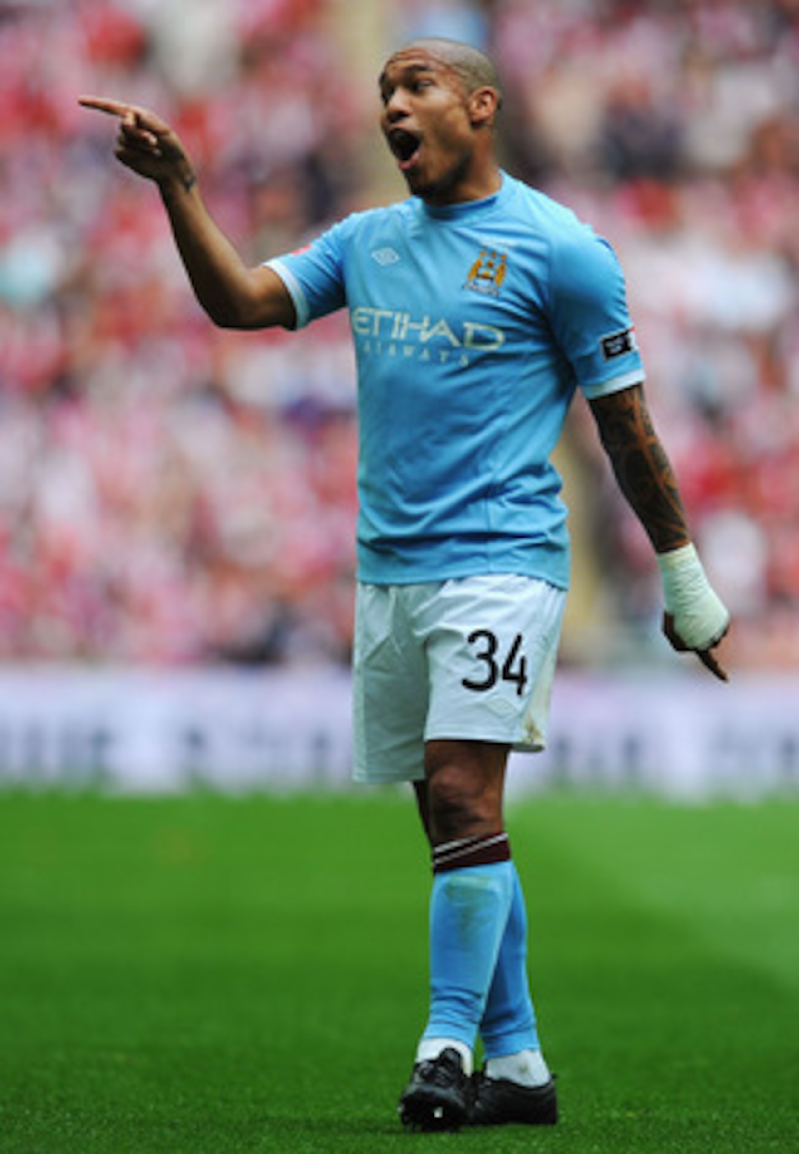 LONDON, ENGLAND - MAY 14:  Nigel de Jong of Manchester City is seen during the FA Cup sponsored by E.ON Final match between Manchester City and Stoke City at Wembley Stadium on May 14, 2011 in London, England.  (Photo by Mike Hewitt/Getty Images)