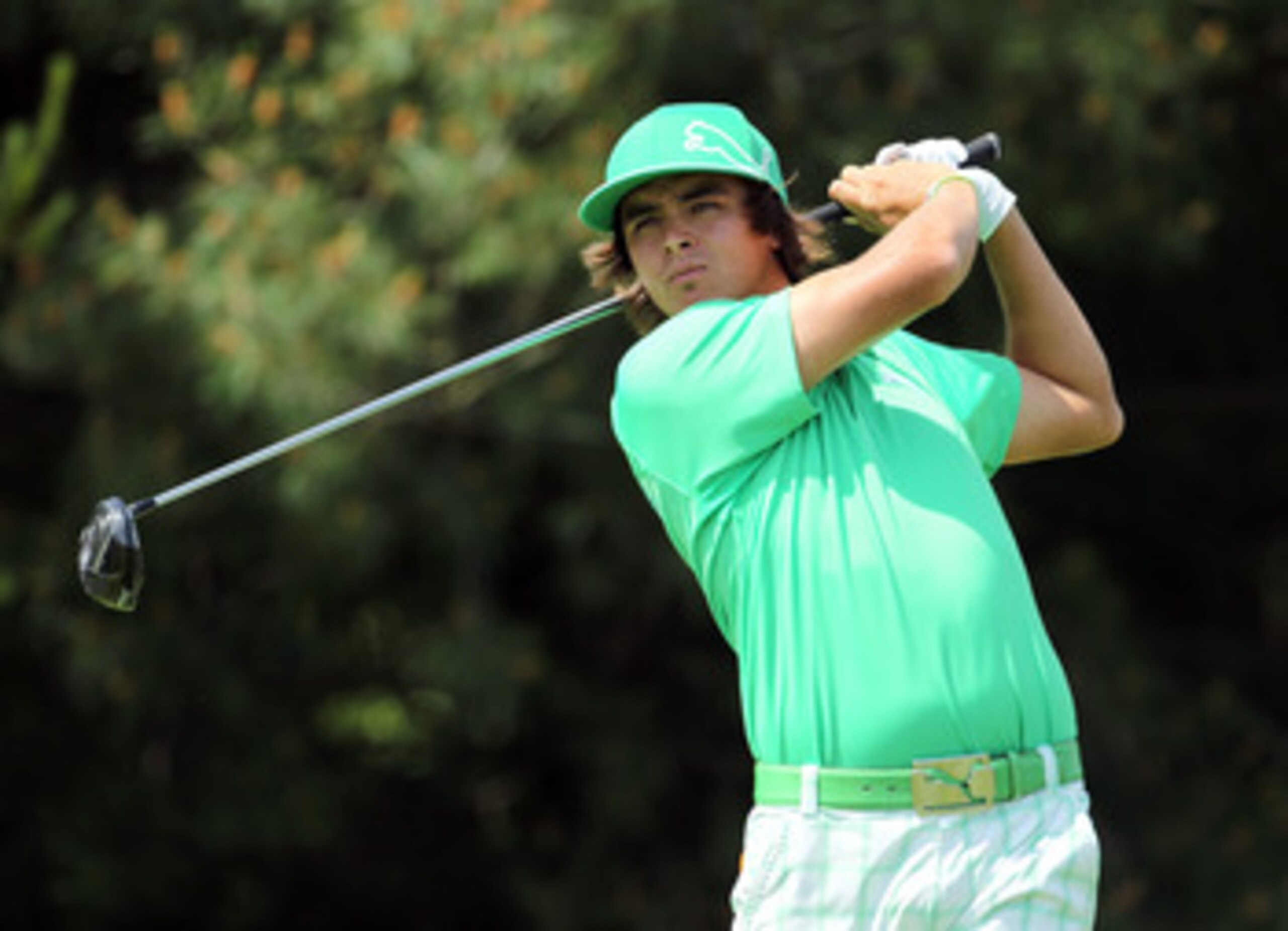 DUBLIN, OH - JUNE 02:  Ricky Fowler hits his tee shot on the par 4 17th hole during the first round of The Memorial Tournament presented by Nationwide Insurance at Muirfield Village Golf Club on June 2, 2011 in Dublin, Ohio.  (Photo by Andy Lyons/Getty Im