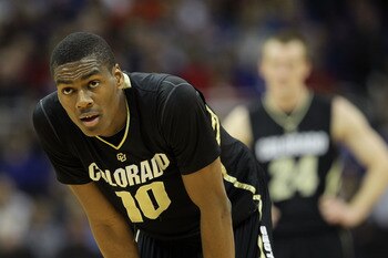 KANSAS CITY, MO - MARCH 10: Alec Burks #10 of the Colorado Buffaloes stands on the court against the Kansas State Wildcats during their quarterfinal game in the 2011 Phillips 66 Big 12 Men's Basketball Tournament at Sprint Center on March 10, 2011 in Kan KANSAS CITY, MO - MARCH 10: Alec Burks #10 of the Colorado Buffaloes stands on the court against the Kansas State Wildcats during their quarterfinal game in the 2011 Phillips 66 Big 12 Men's Basketball Tournament at Sprint Center on March 10, 2011 in Kan